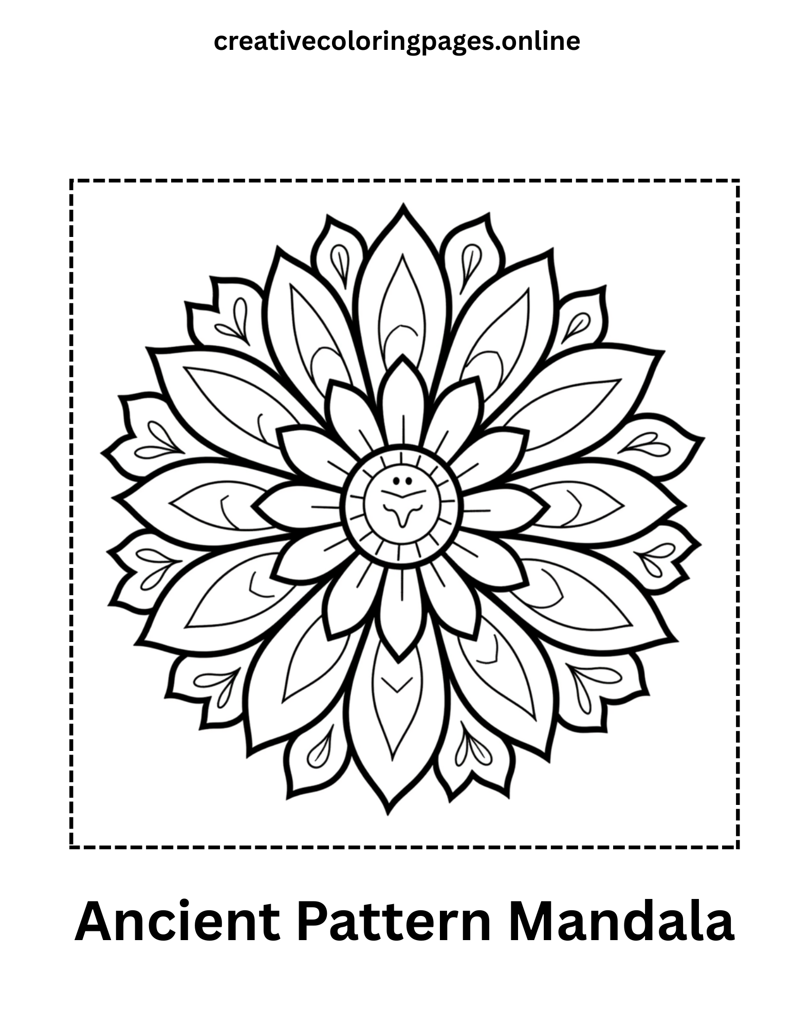 Ancient Pattern Mandala Coloring Page