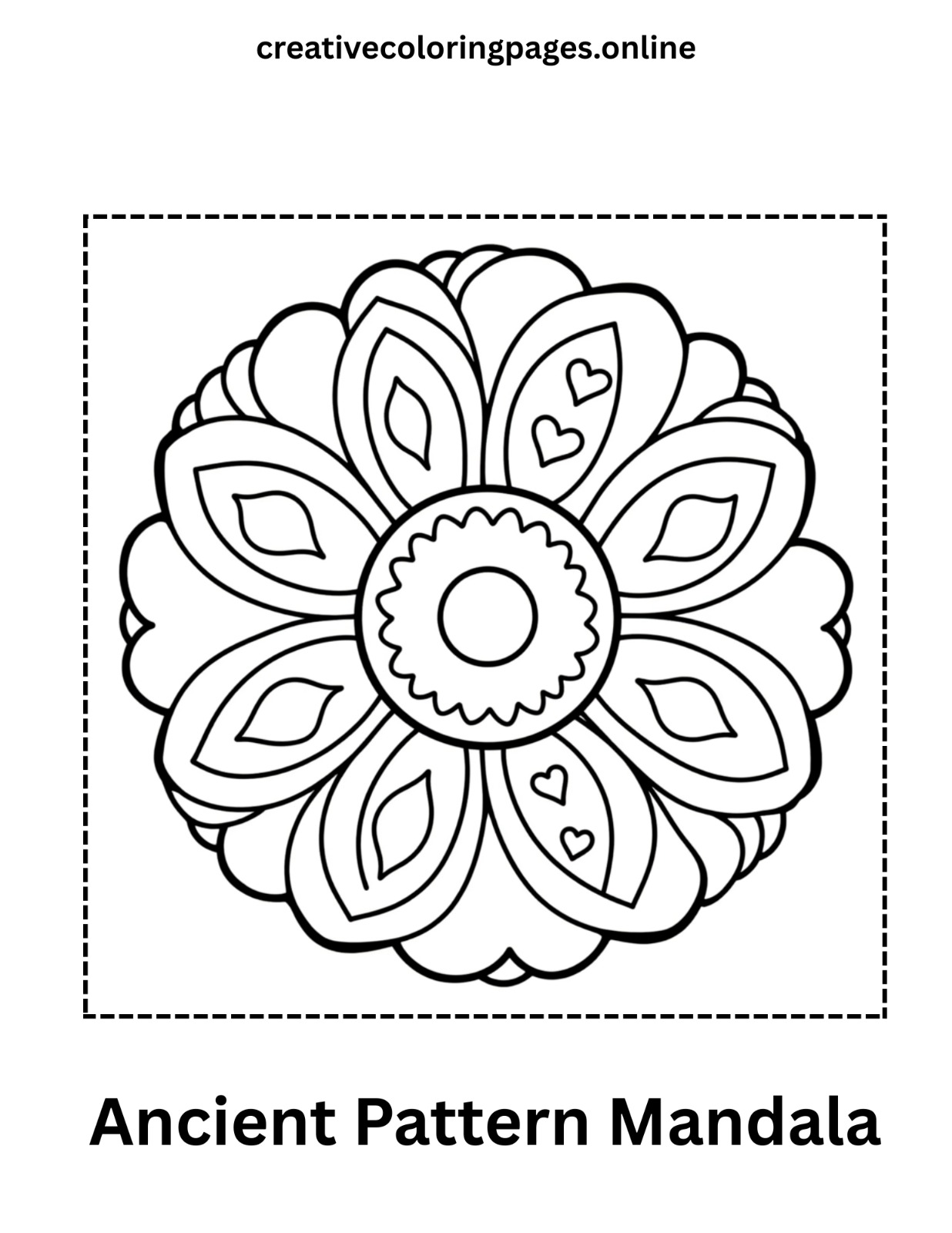 Ancient Pattern Mandala Coloring Page - Free PDF
