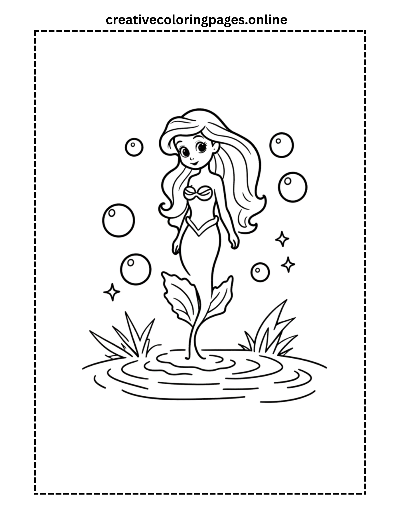 Mermaid Coloring Page - Underwater Princess