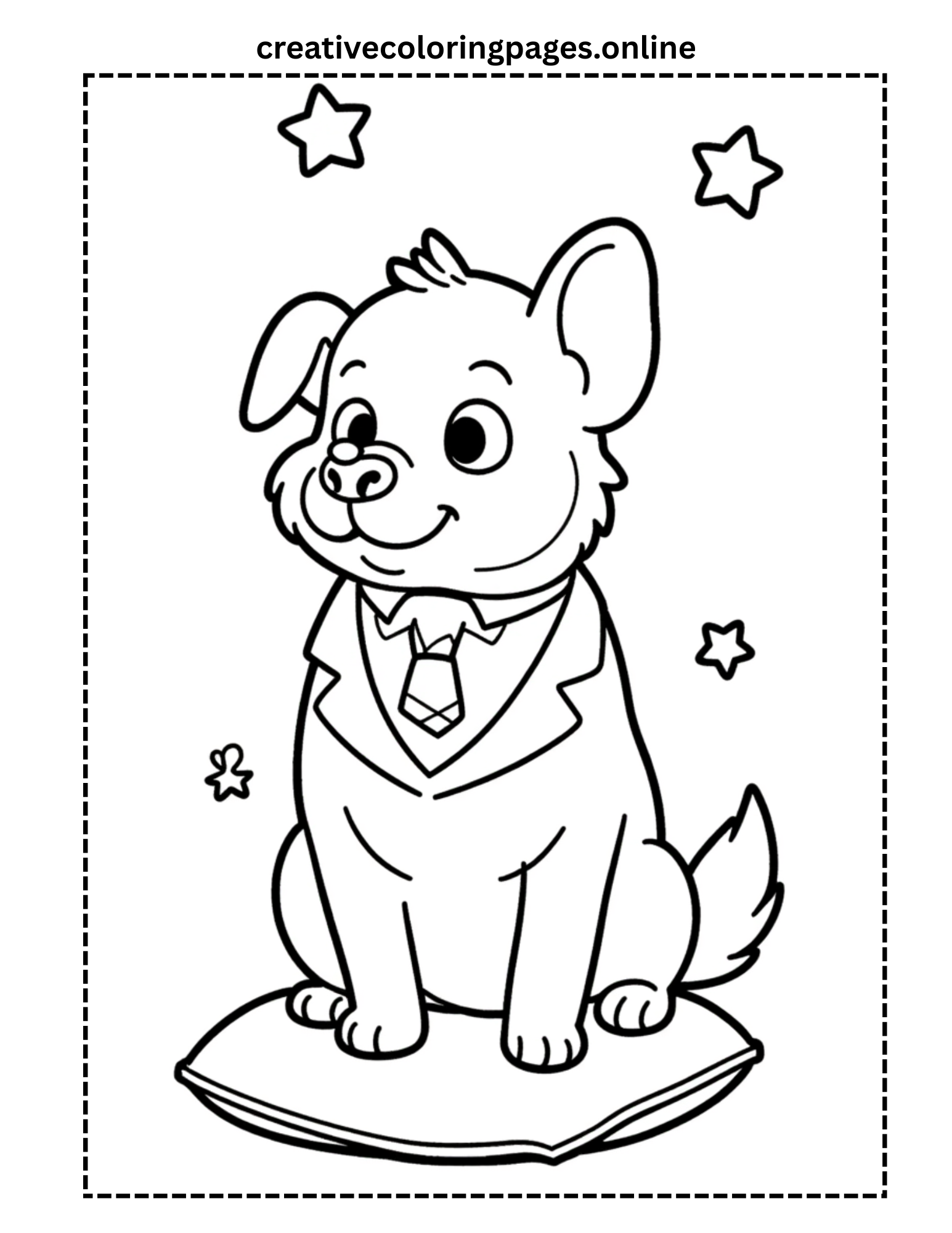 Business Dog Coloring Page - Puppy in Suit - Image 1