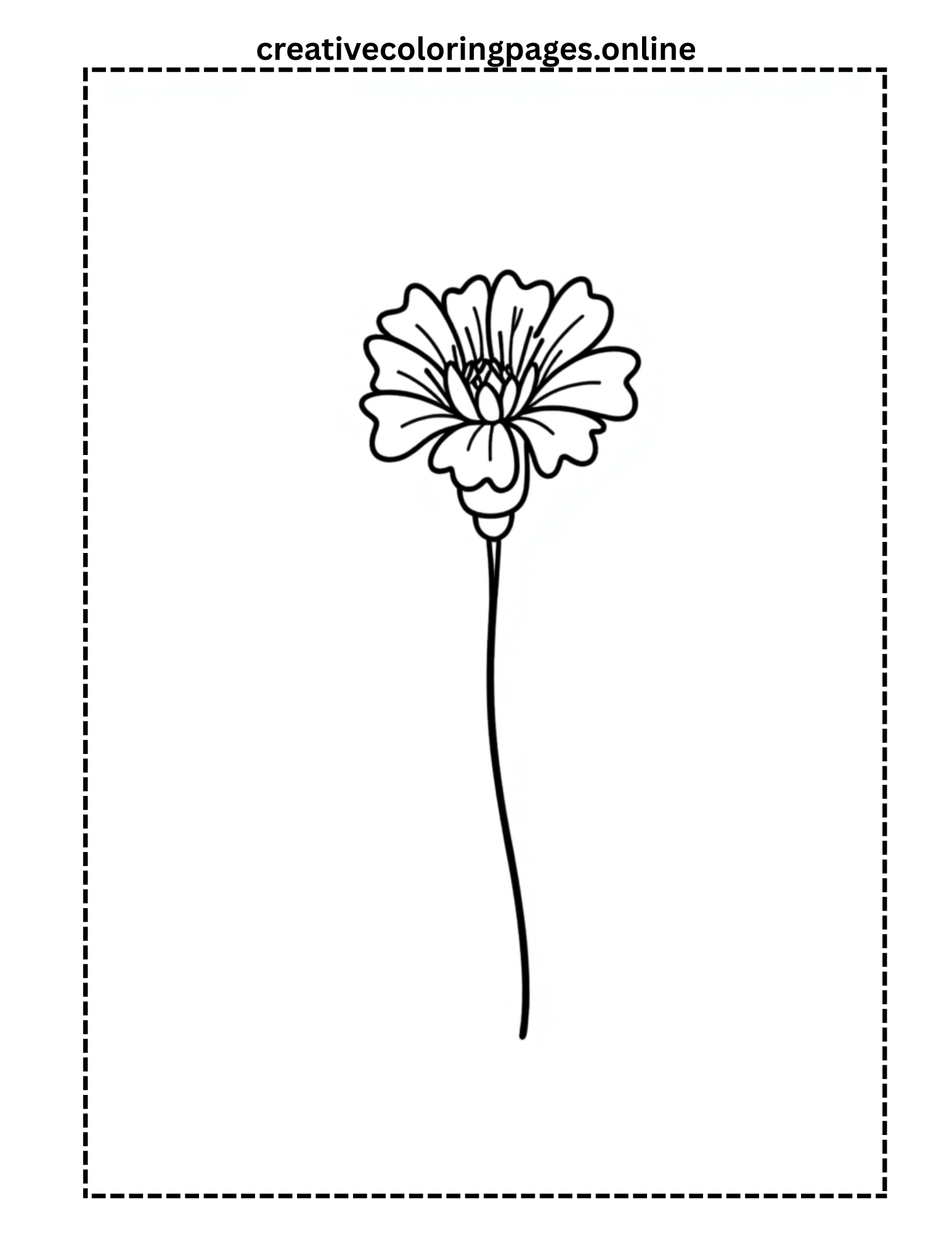 Simple Flower Coloring Page - Easy Floral
