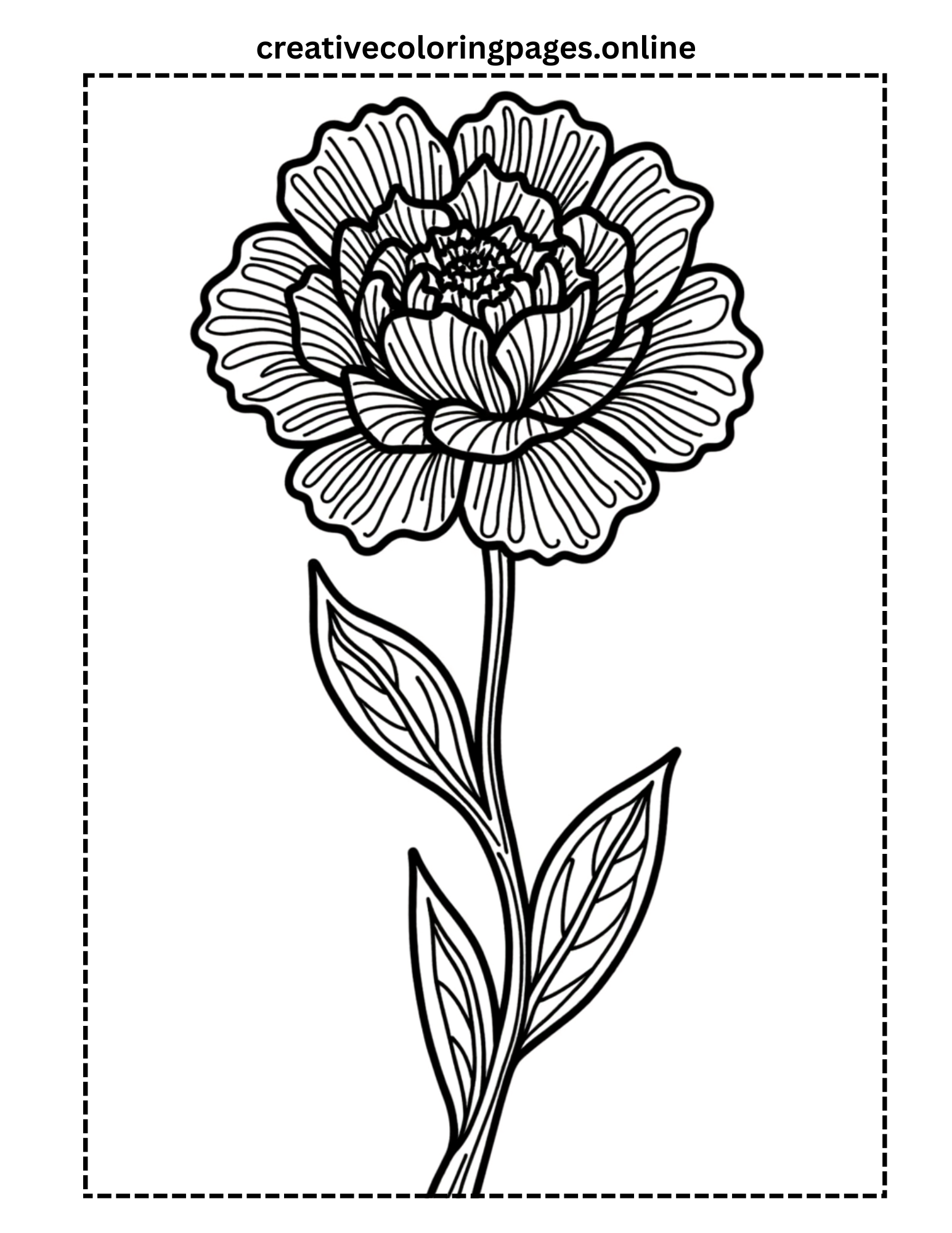 Peony Flower Coloring Page - Detailed Botanical