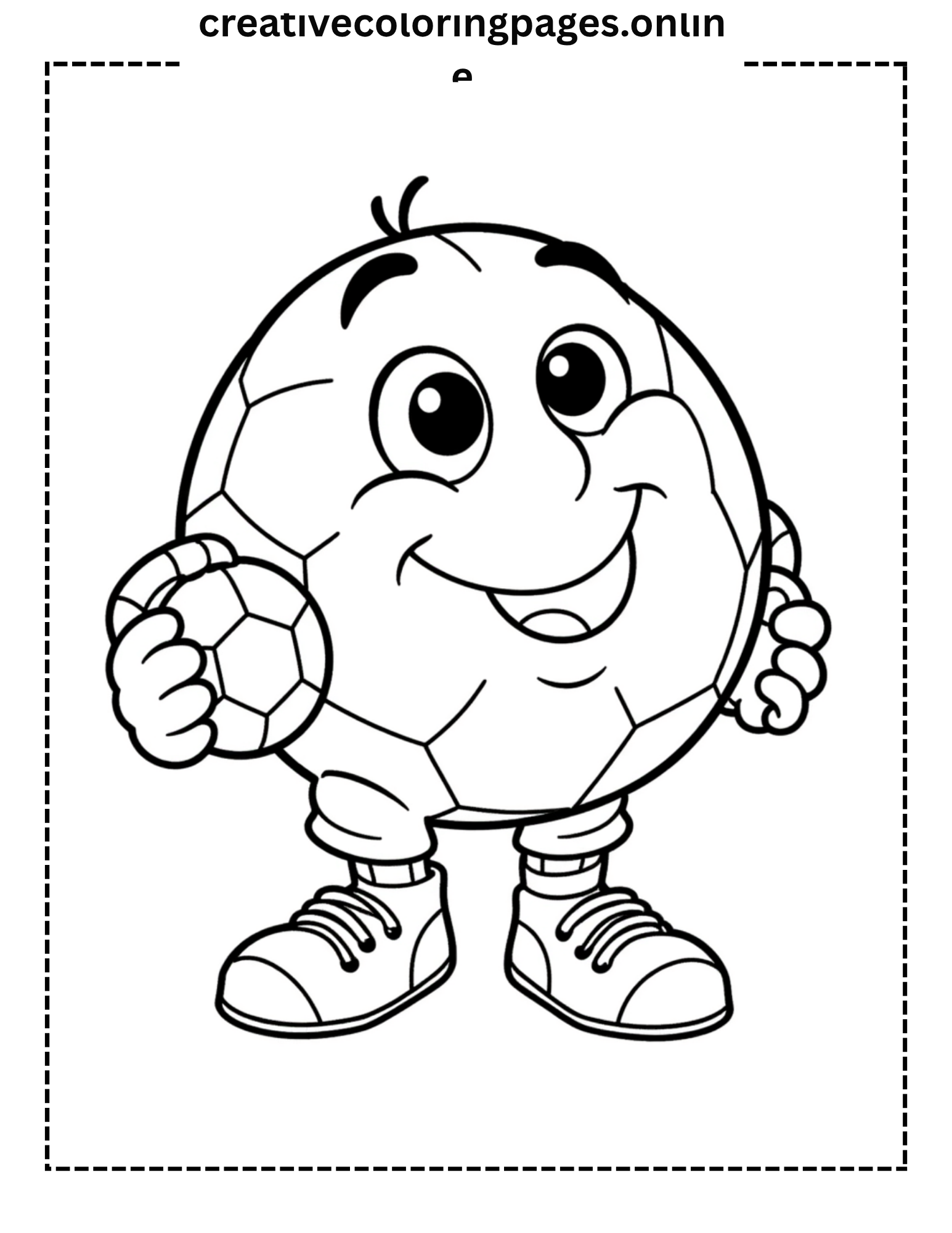 Soccer Ball Character Coloring Page - Cute Football