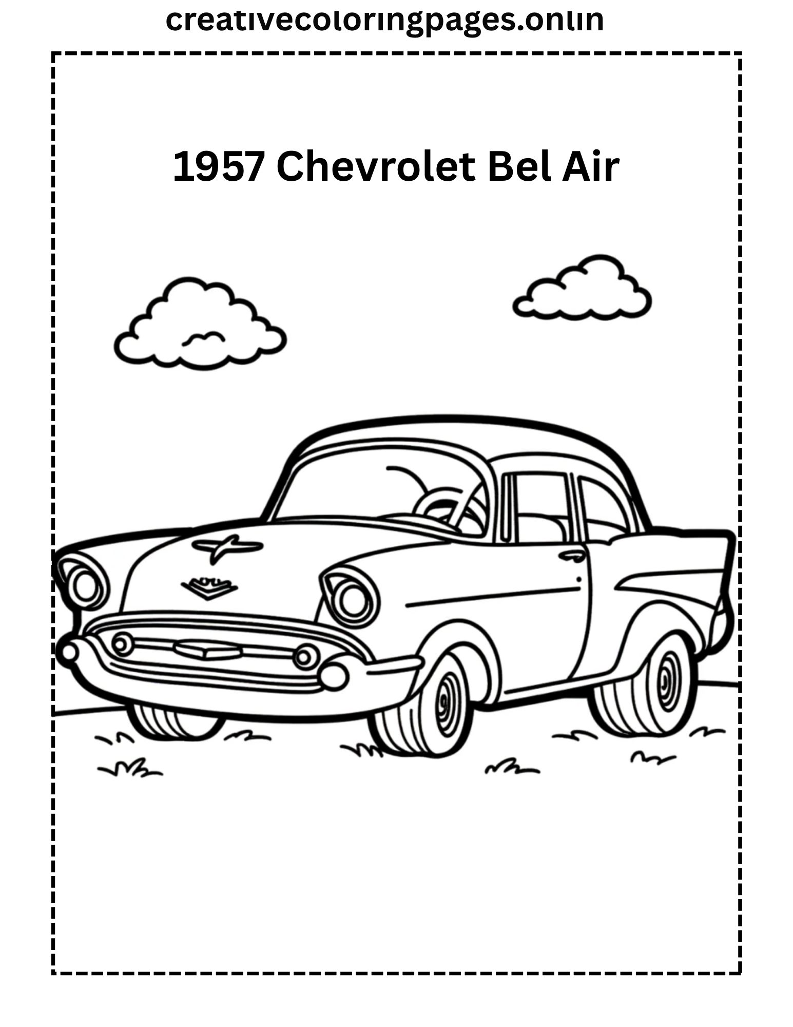 1957 Chevrolet Bel Air Coloring Page - Classic Car