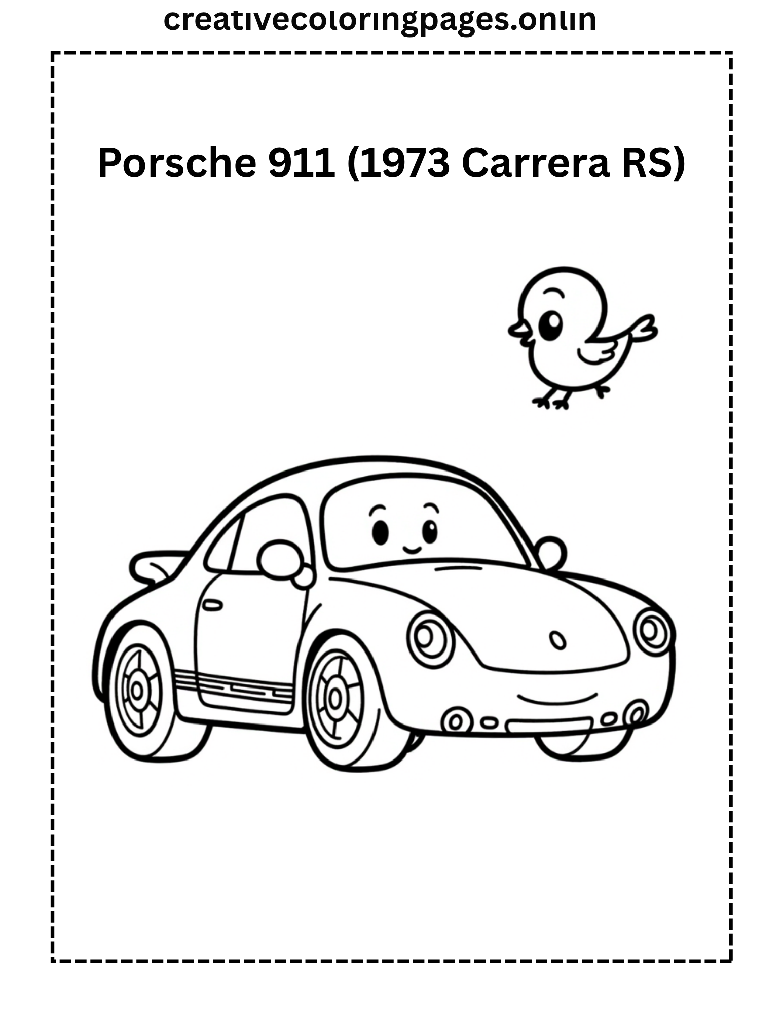 Porsche 911 Carrera RS Coloring Page - Classic Car