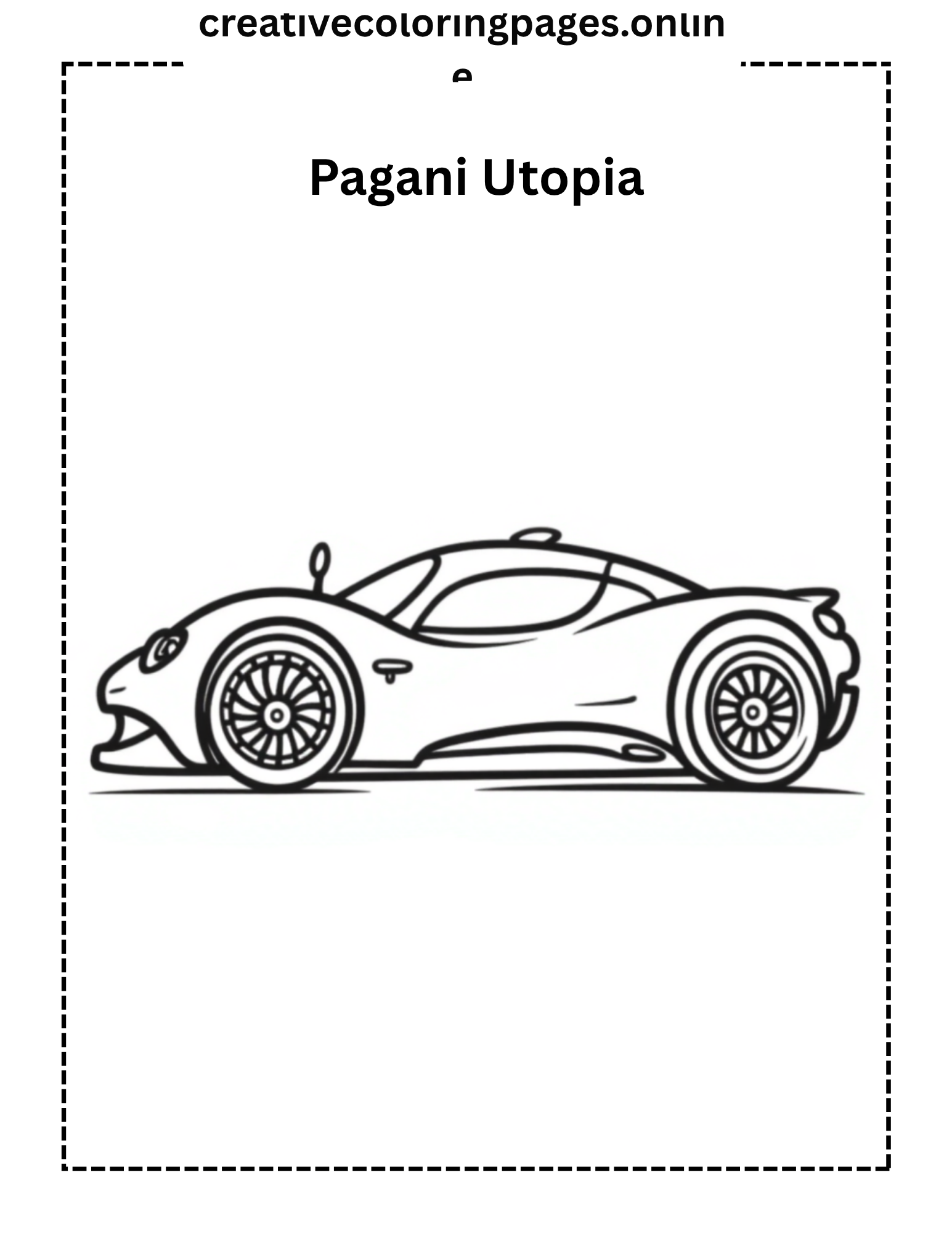 Pagani Utopia Coloring Page - Luxury Supercar