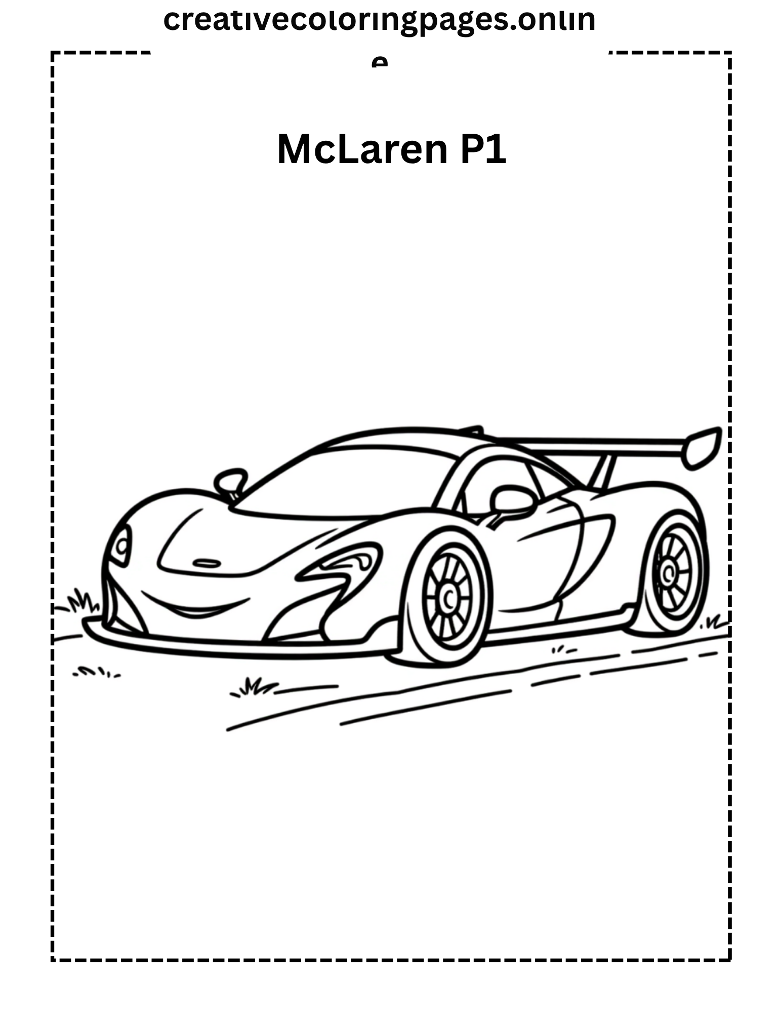 McLaren P1 Coloring Page - Cute Supercar