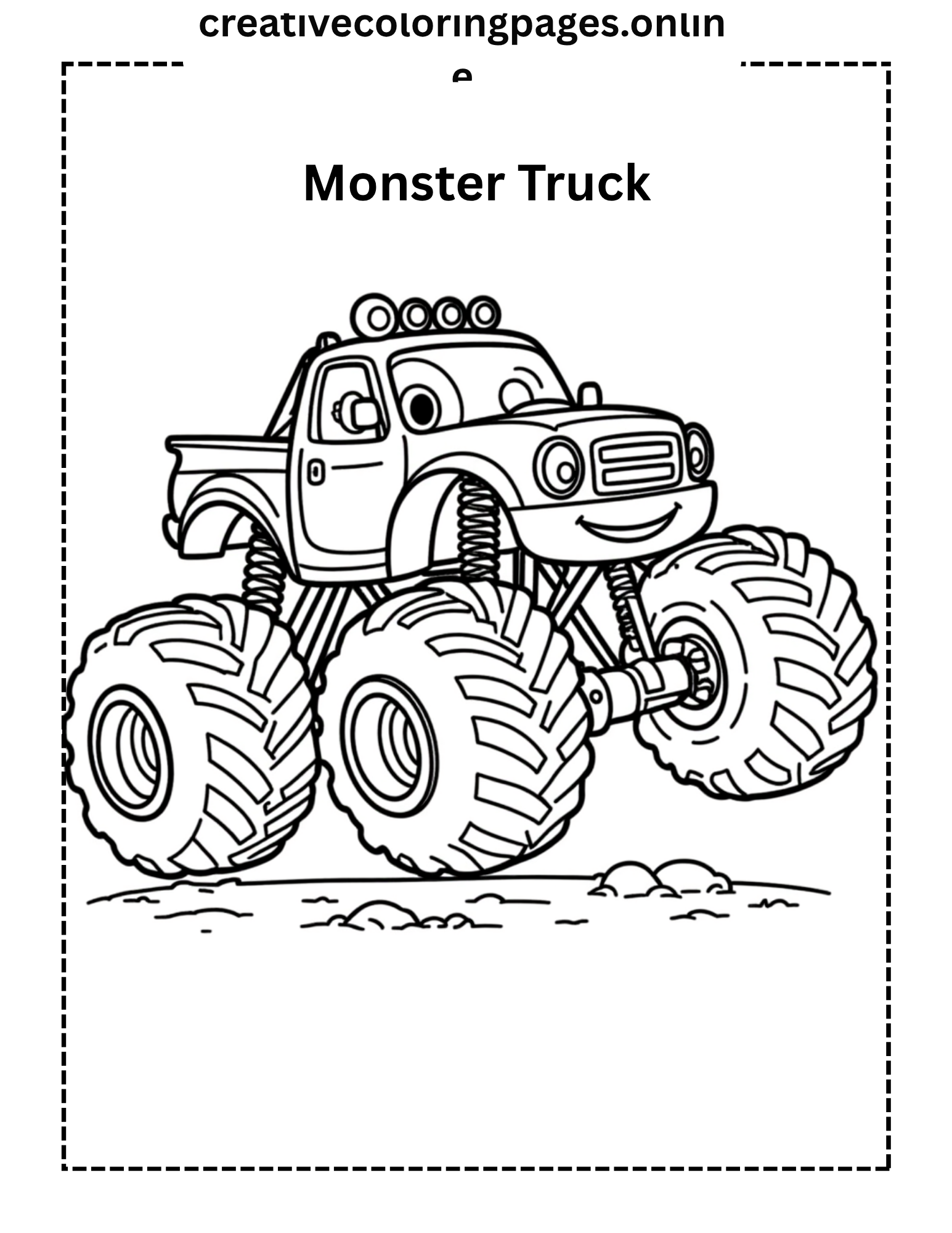 Monster Truck Coloring Page - Cute Vehicle