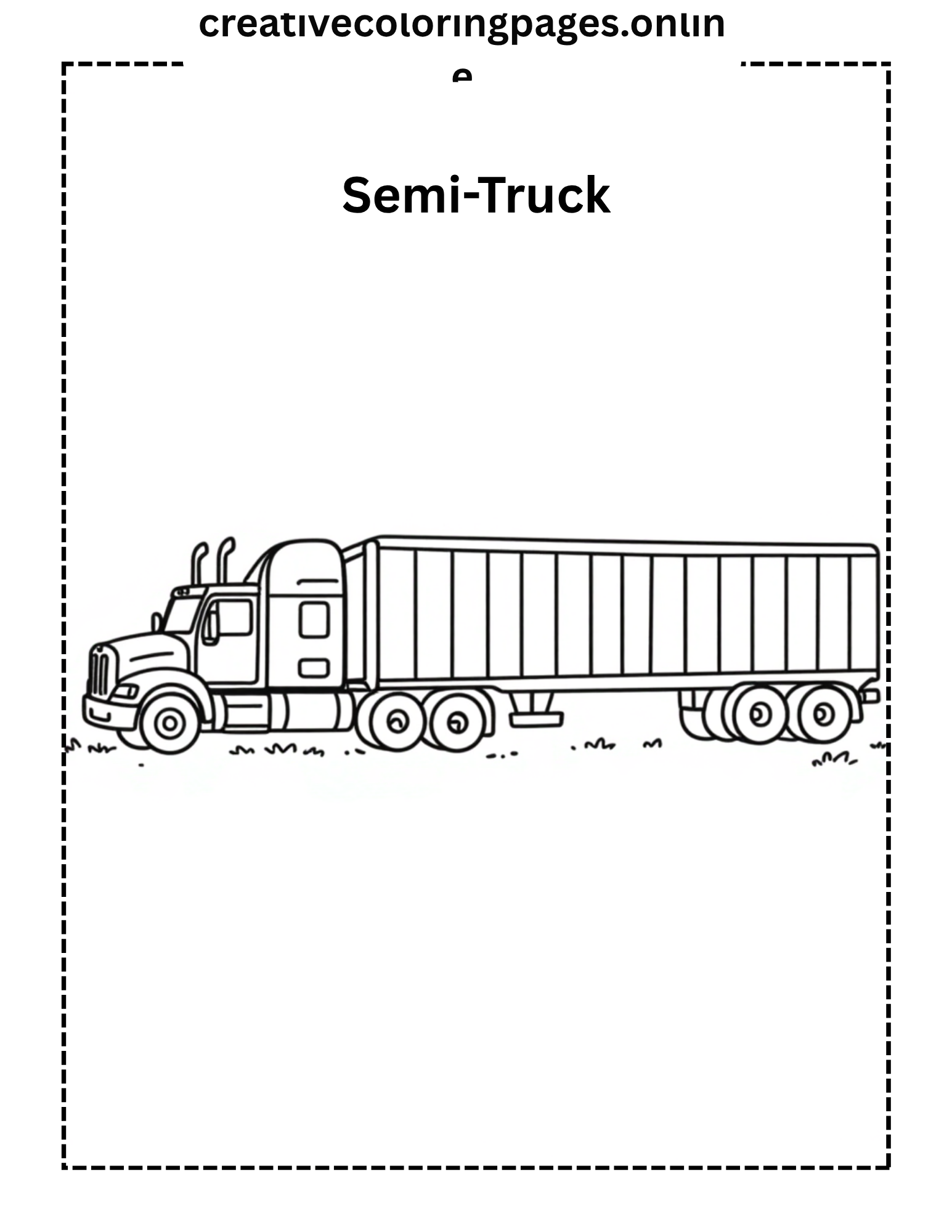 Semi-Truck Coloring Page - 18 Wheeler