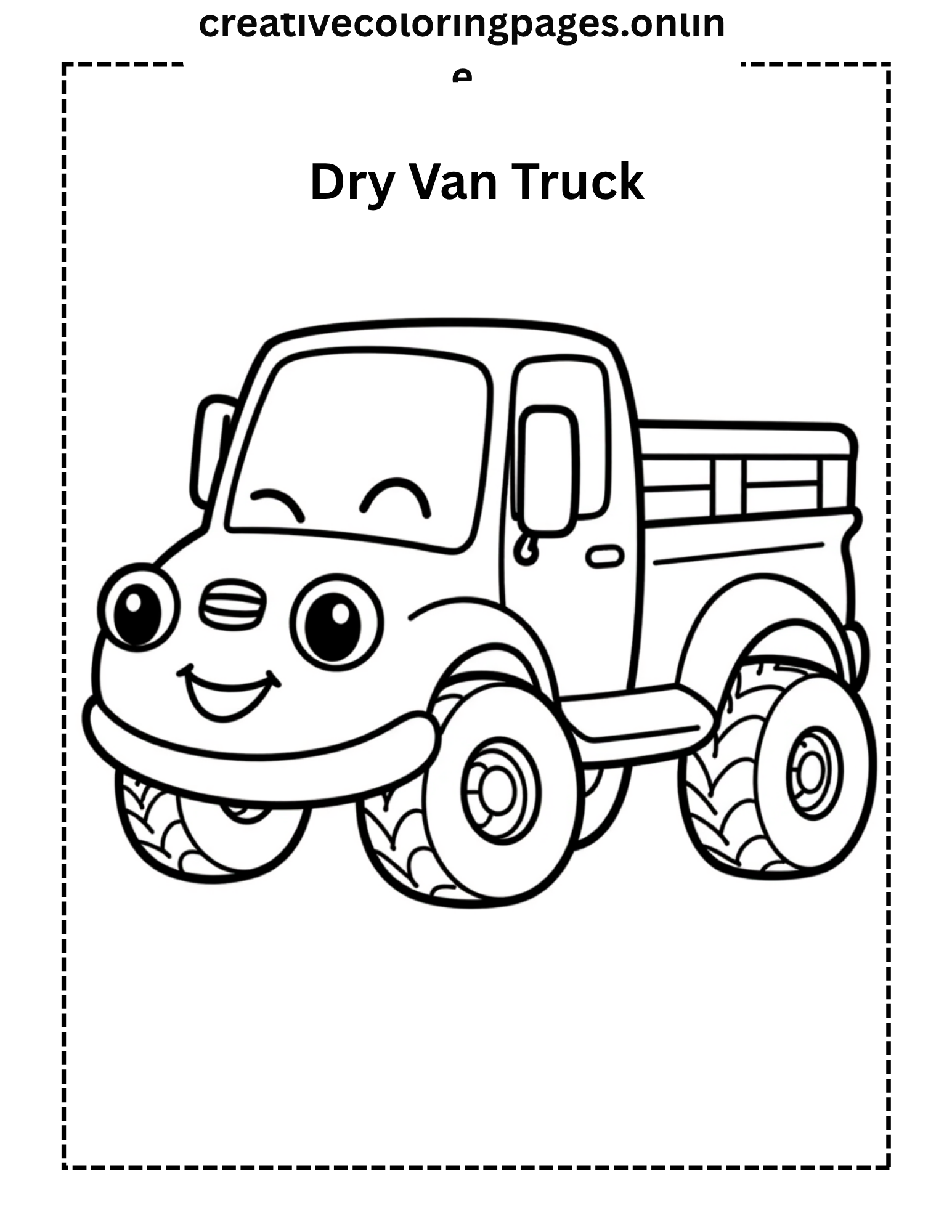 Dry Van Truck Coloring Page - Free Printable