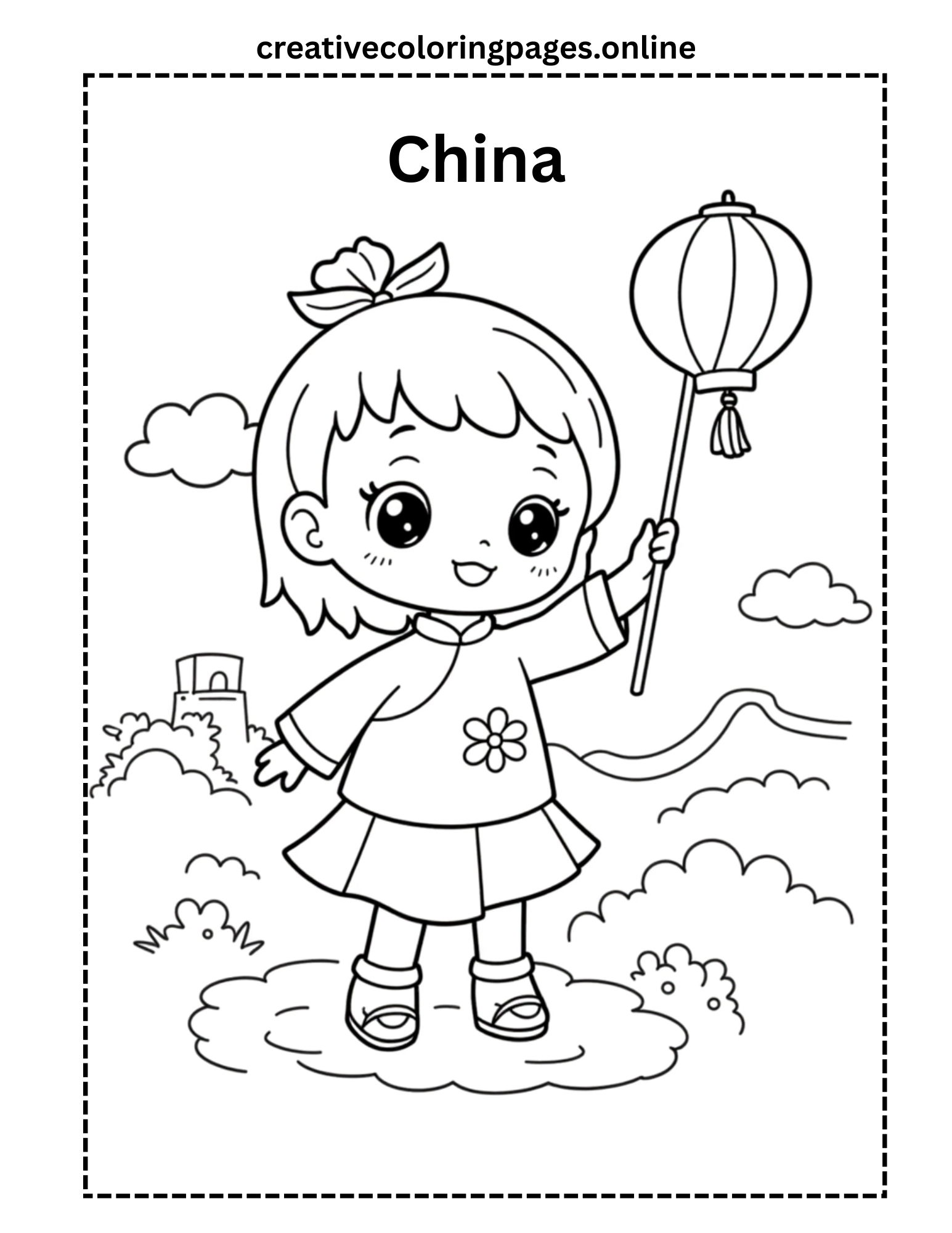 Free China Girl Coloring Page