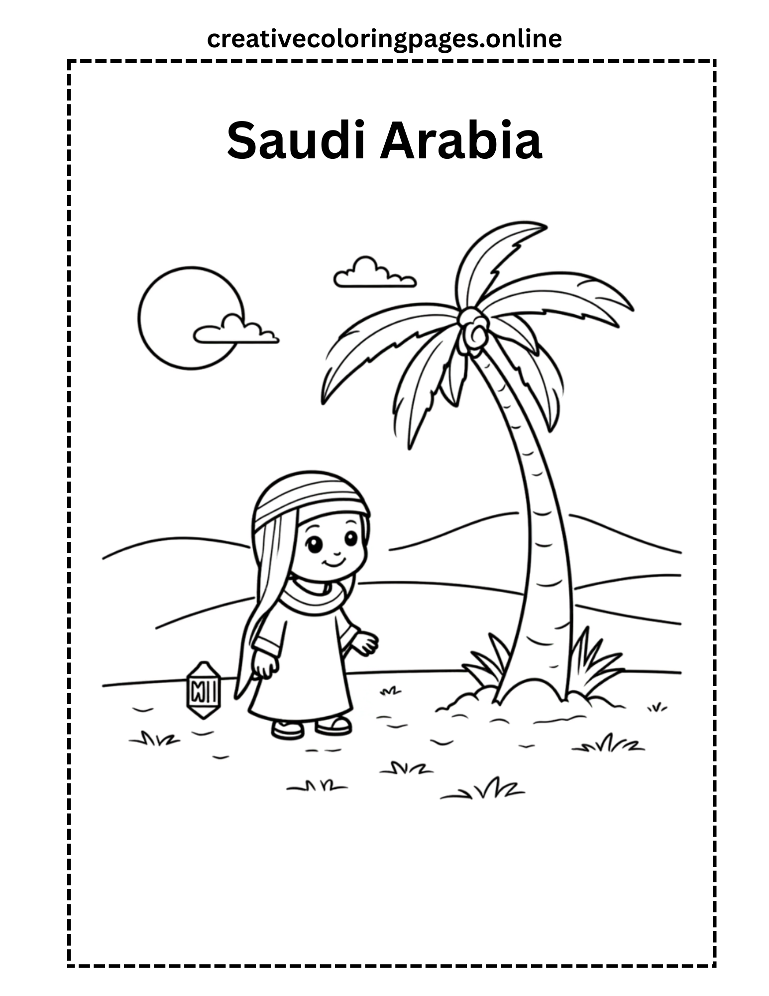 Free Saudi Arabia Coloring Page