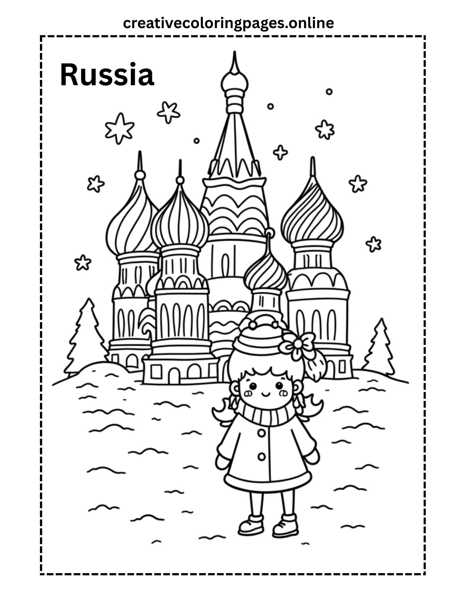 Free Russia Girl Coloring Page
