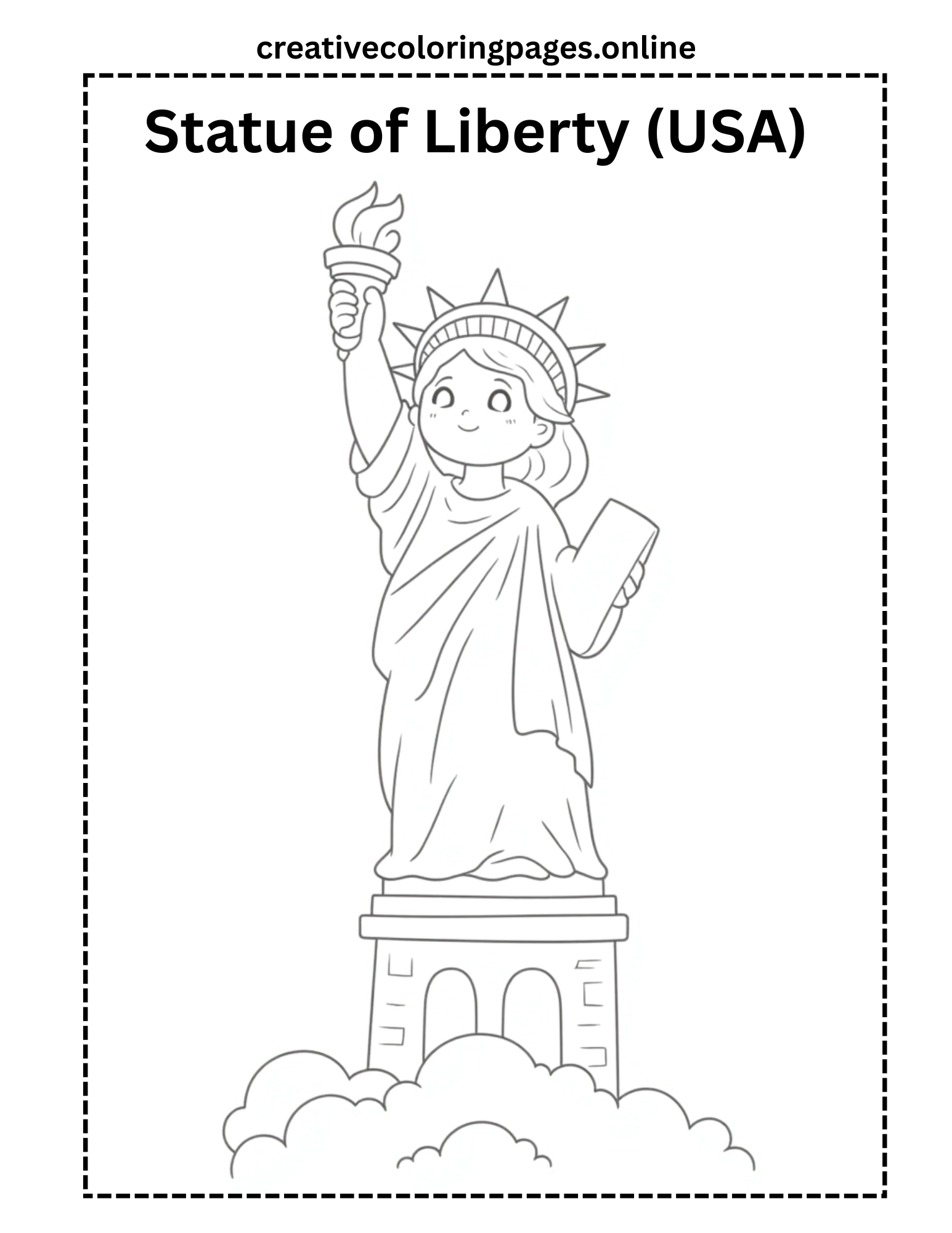 Free Statue of Liberty Coloring Page
