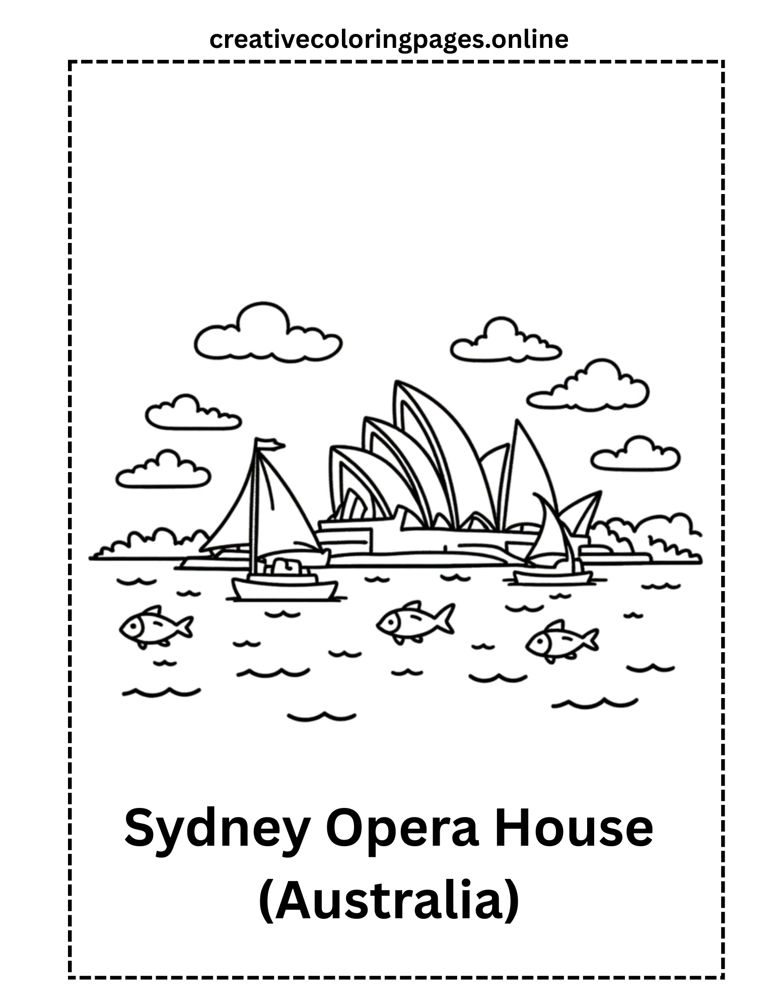 Free Sydney Opera House Coloring Page