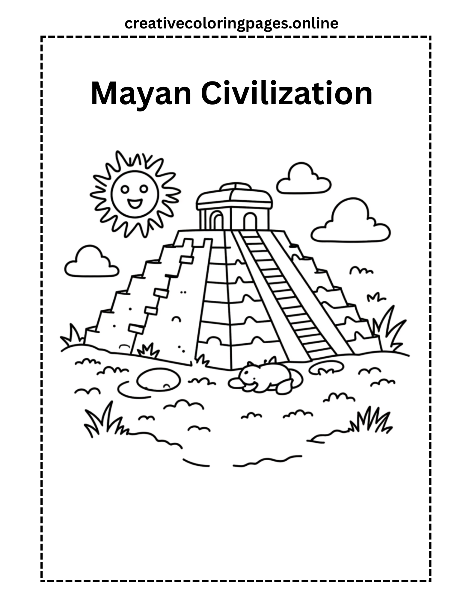Free Mayan Civilization Coloring Page