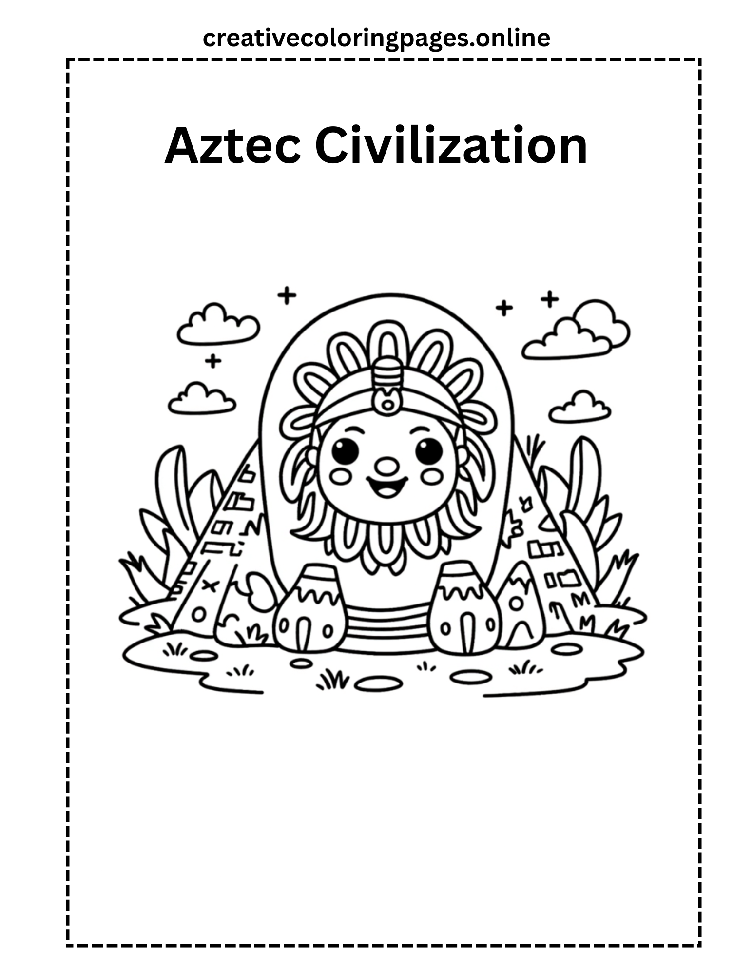 Free Aztec Civilization Coloring Page