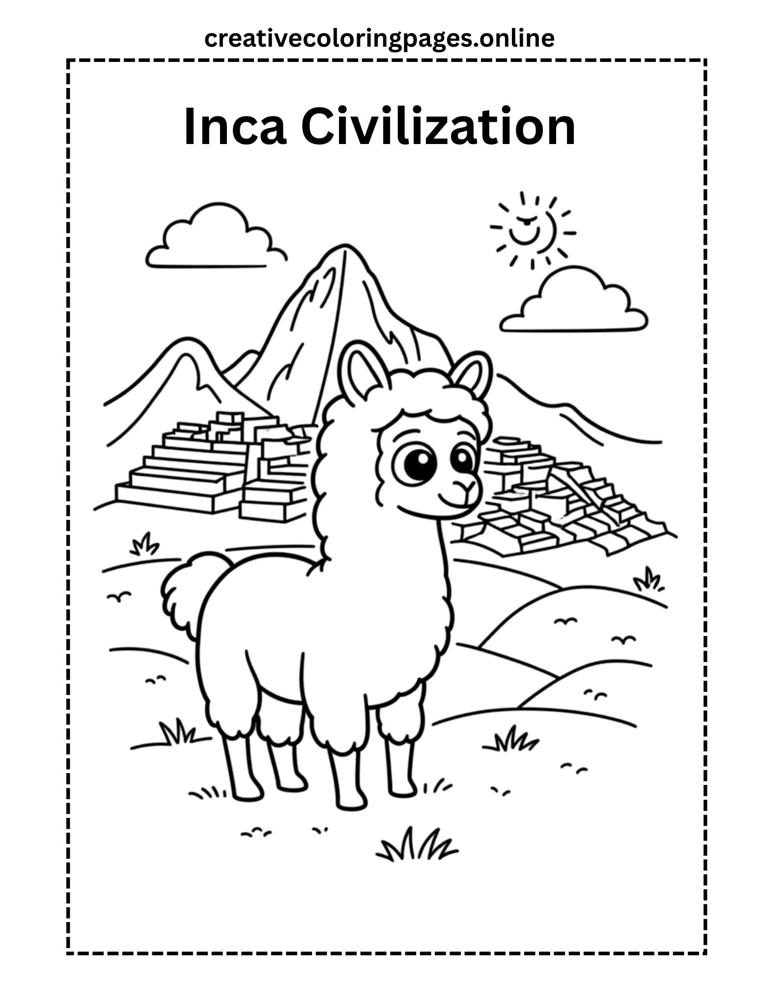 Free Inca Civilization Coloring Page