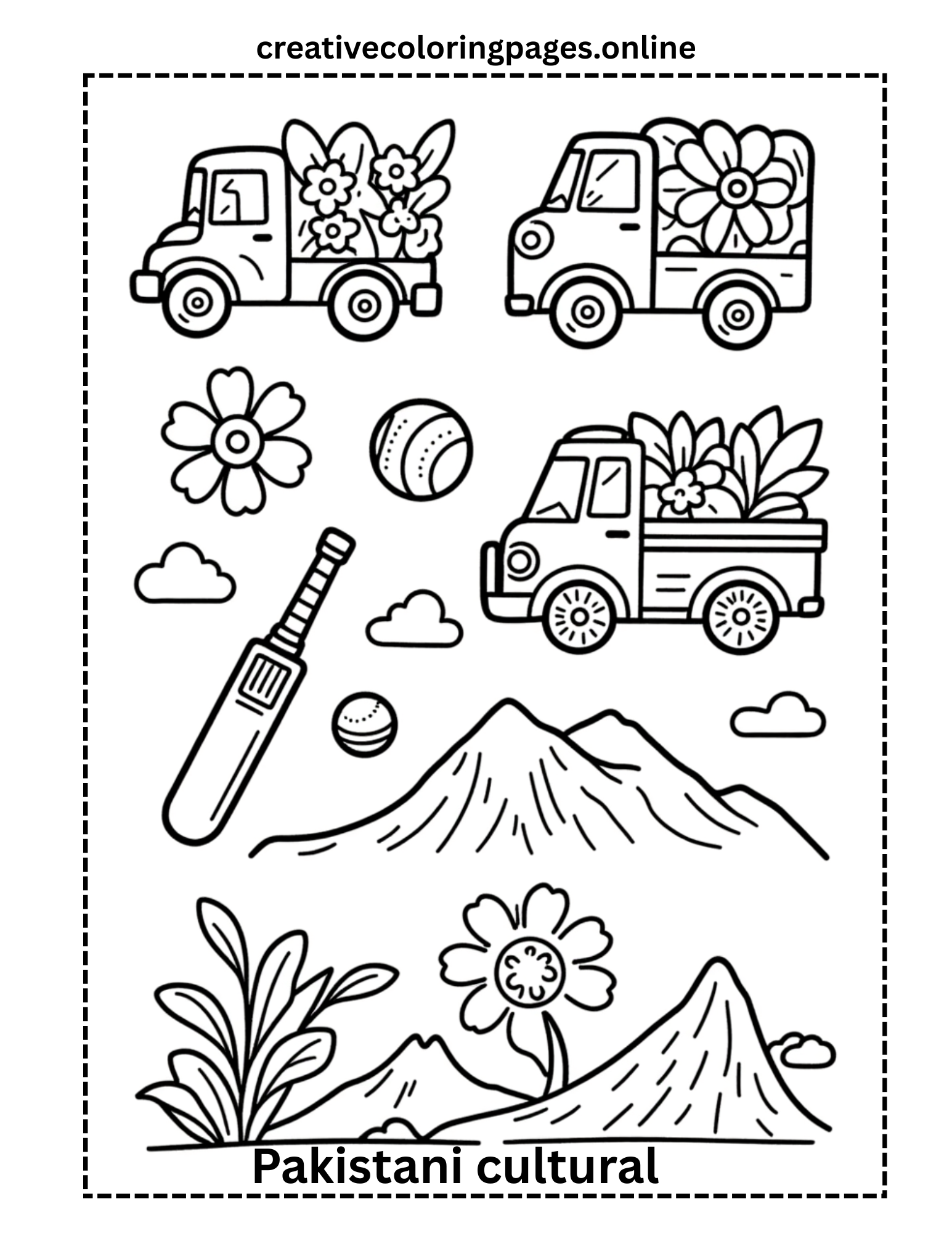 Free Pakistani Culture Coloring Page