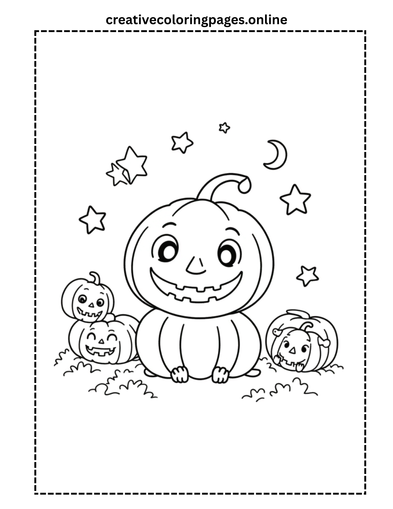 Free Halloween Jack-o-Lantern Coloring Page