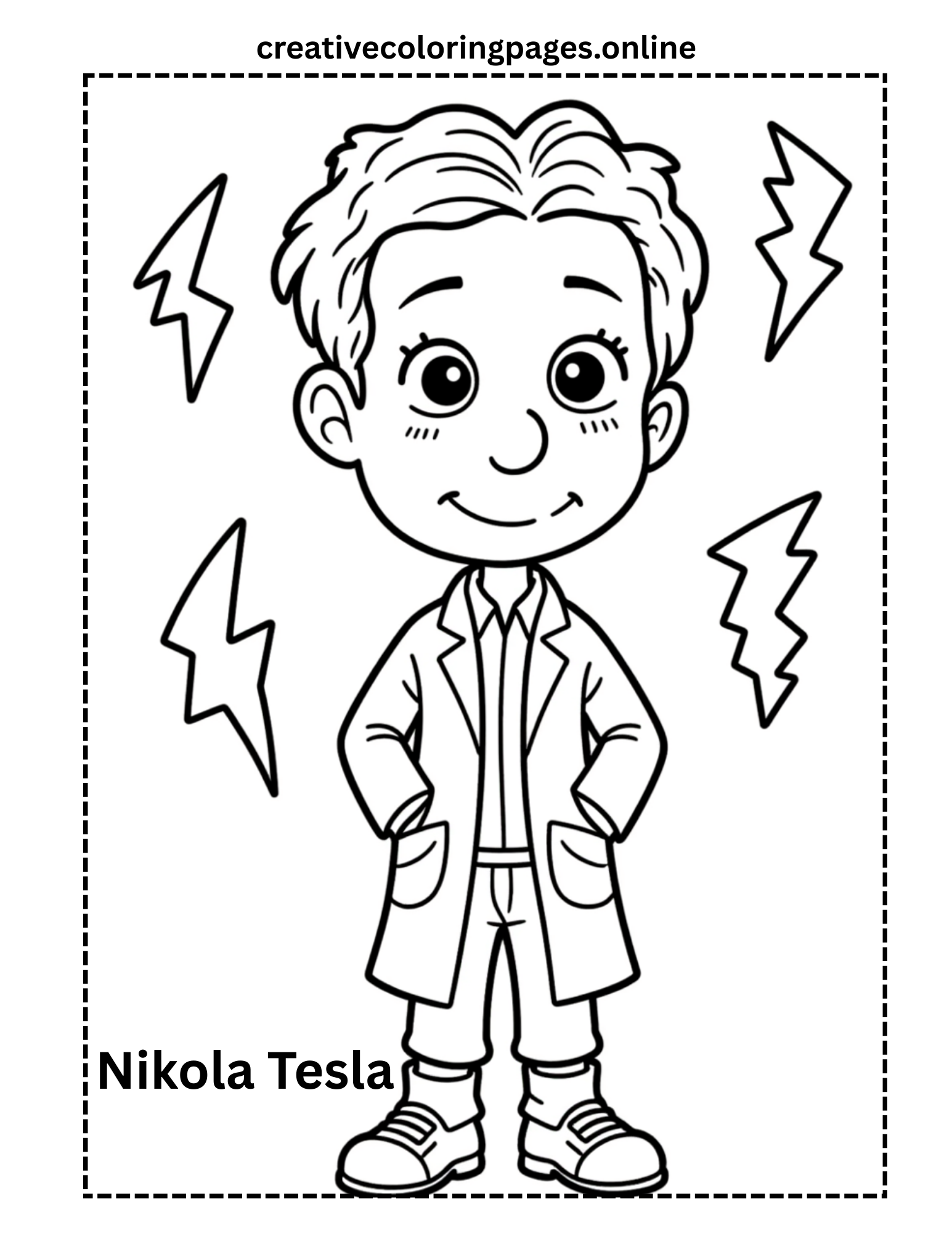 Free Nikola Tesla Coloring Page