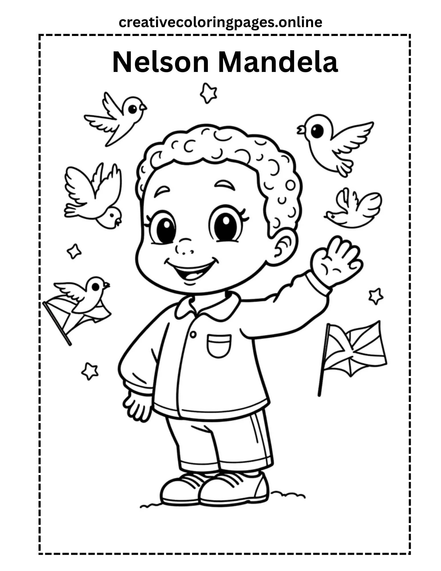 Free Nelson Mandela Coloring Page