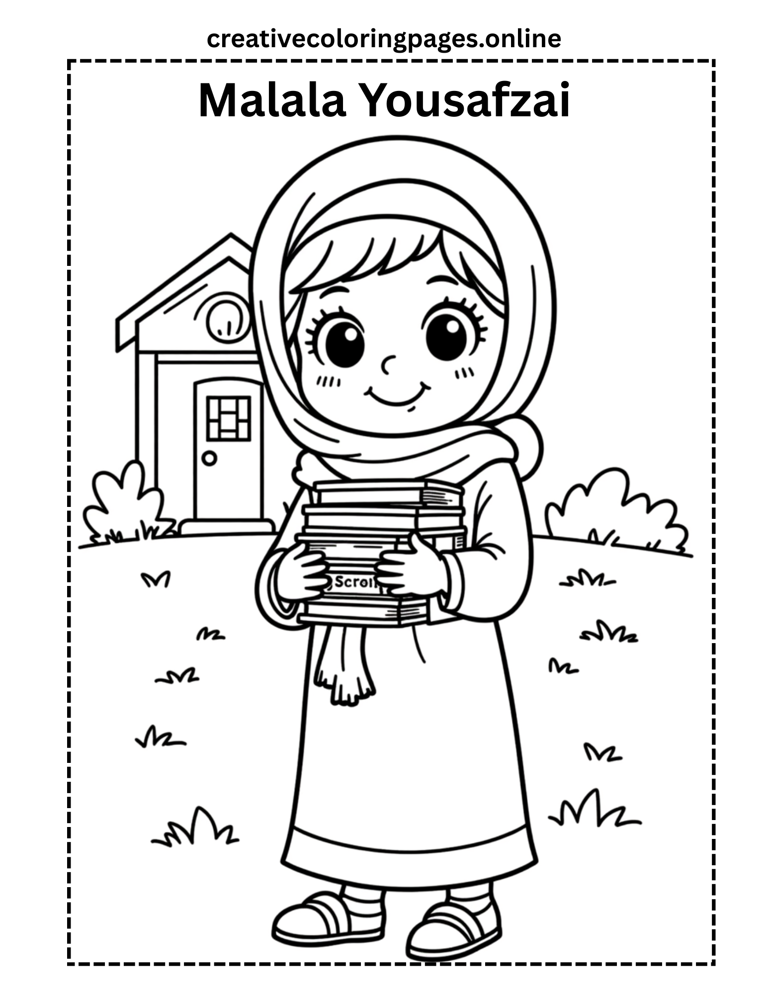 Free Malala Yousafzai Coloring Page