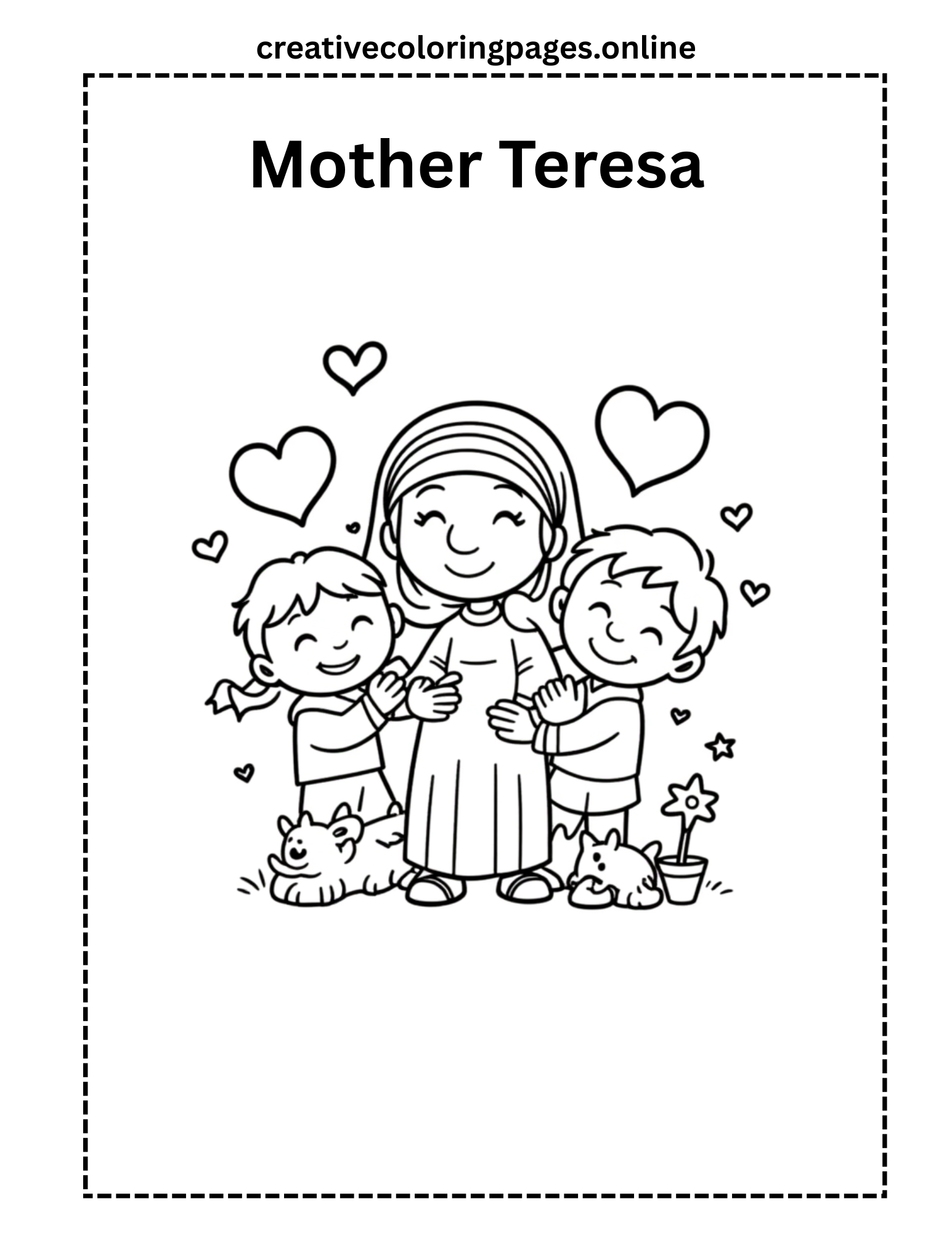 Free Mother Teresa Coloring Page
