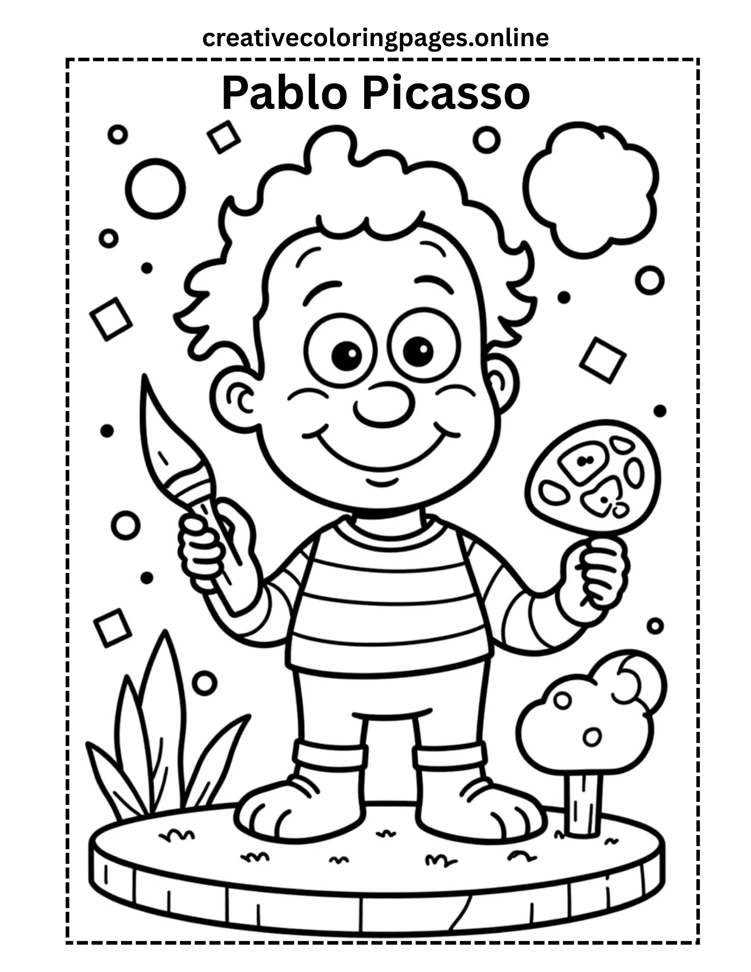 Pablo Picasso Coloring Page Free Printable Kids