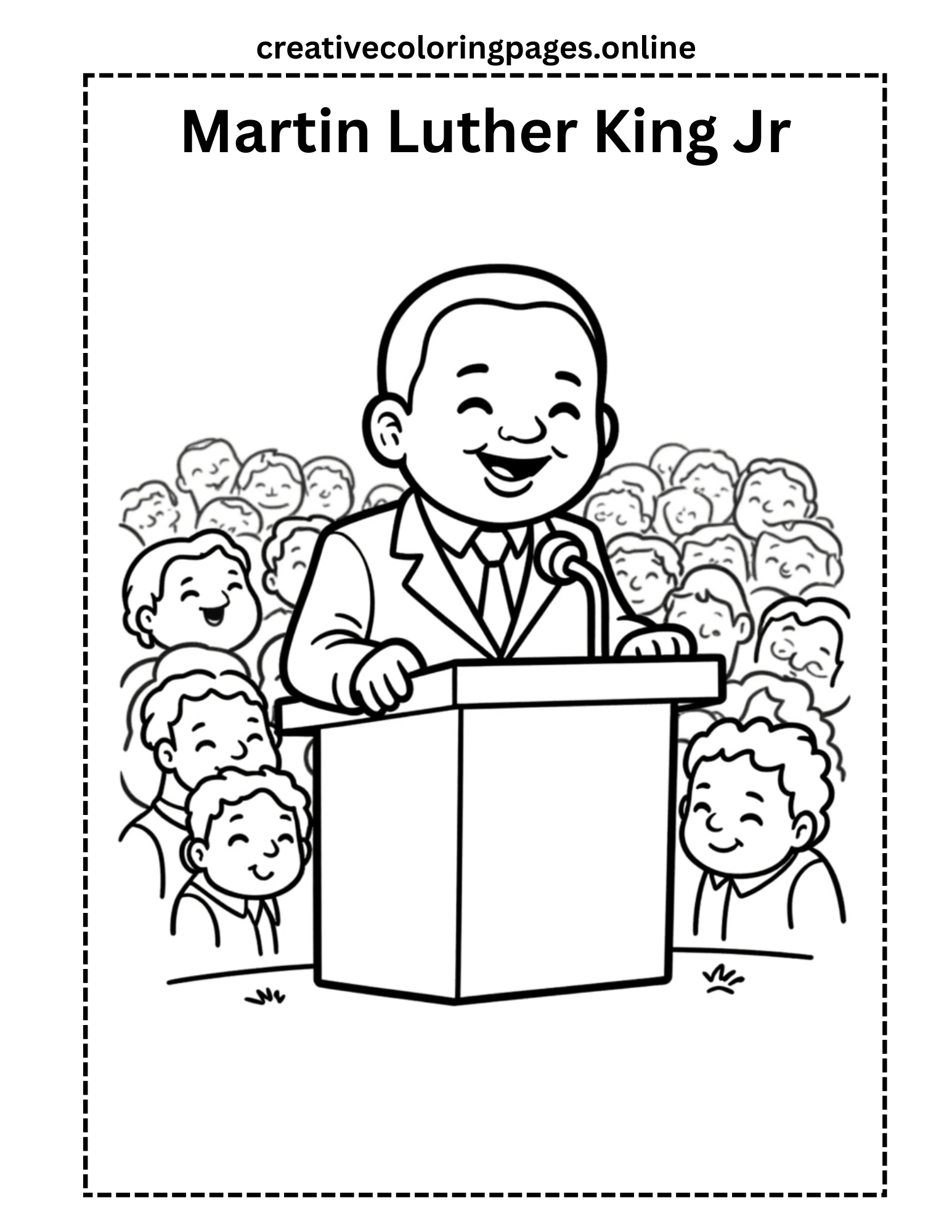 Martin Luther King Jr Coloring Page Free Printable