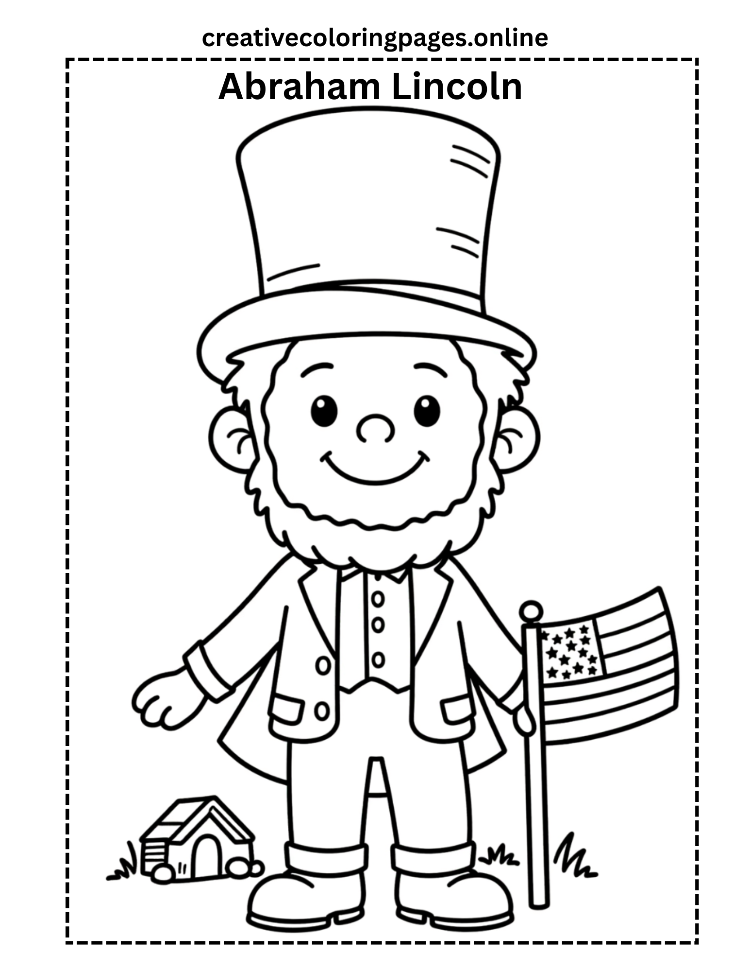 Abraham Lincoln Coloring Page Free Printable Kids