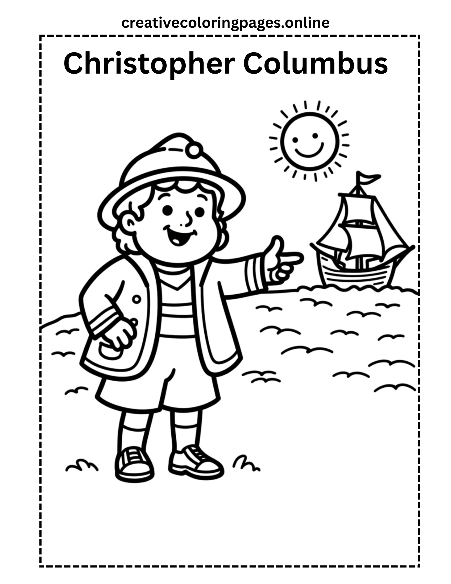 Christopher Columbus Coloring Page Free Printable