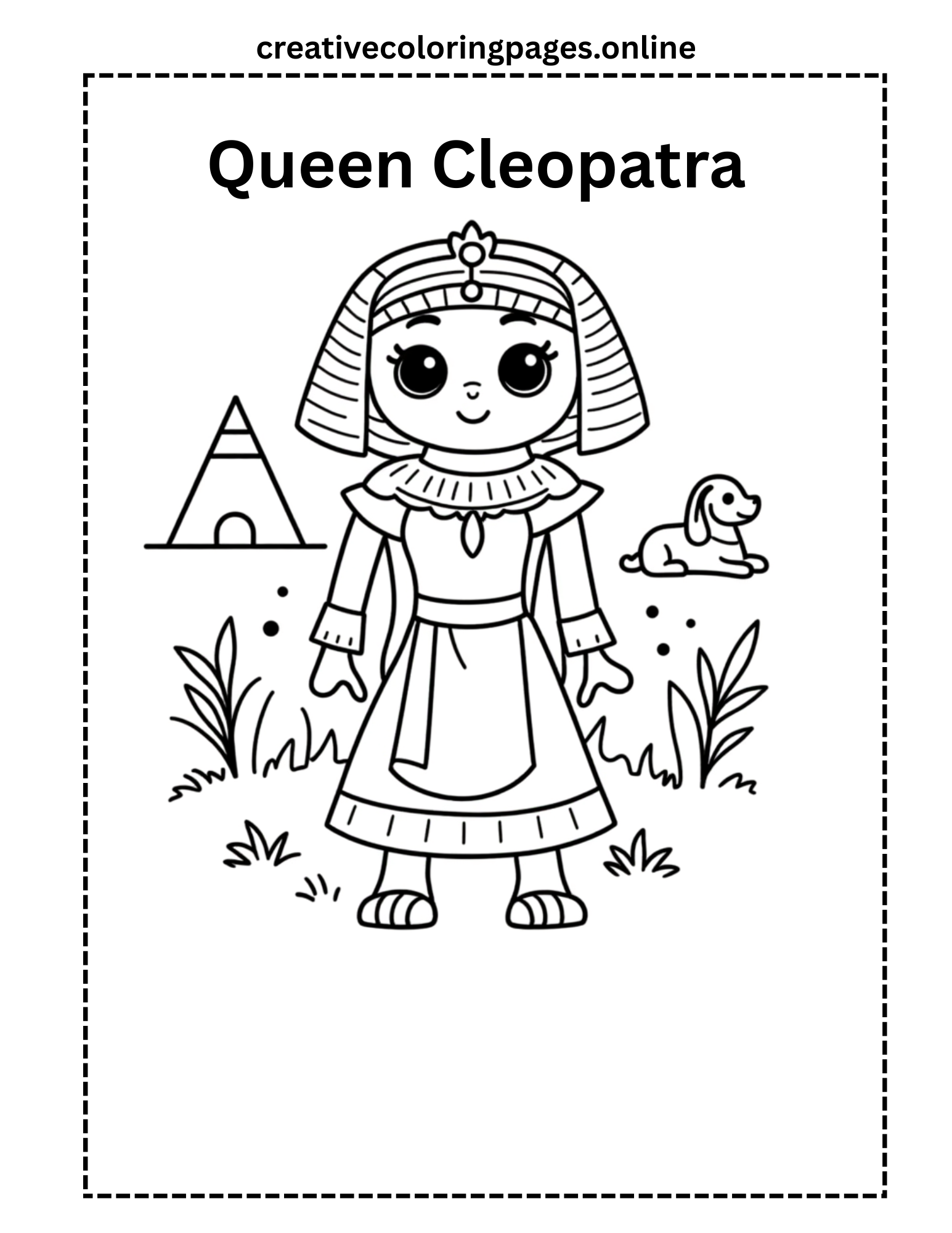 Queen Cleopatra Coloring Page Free Printable Kids