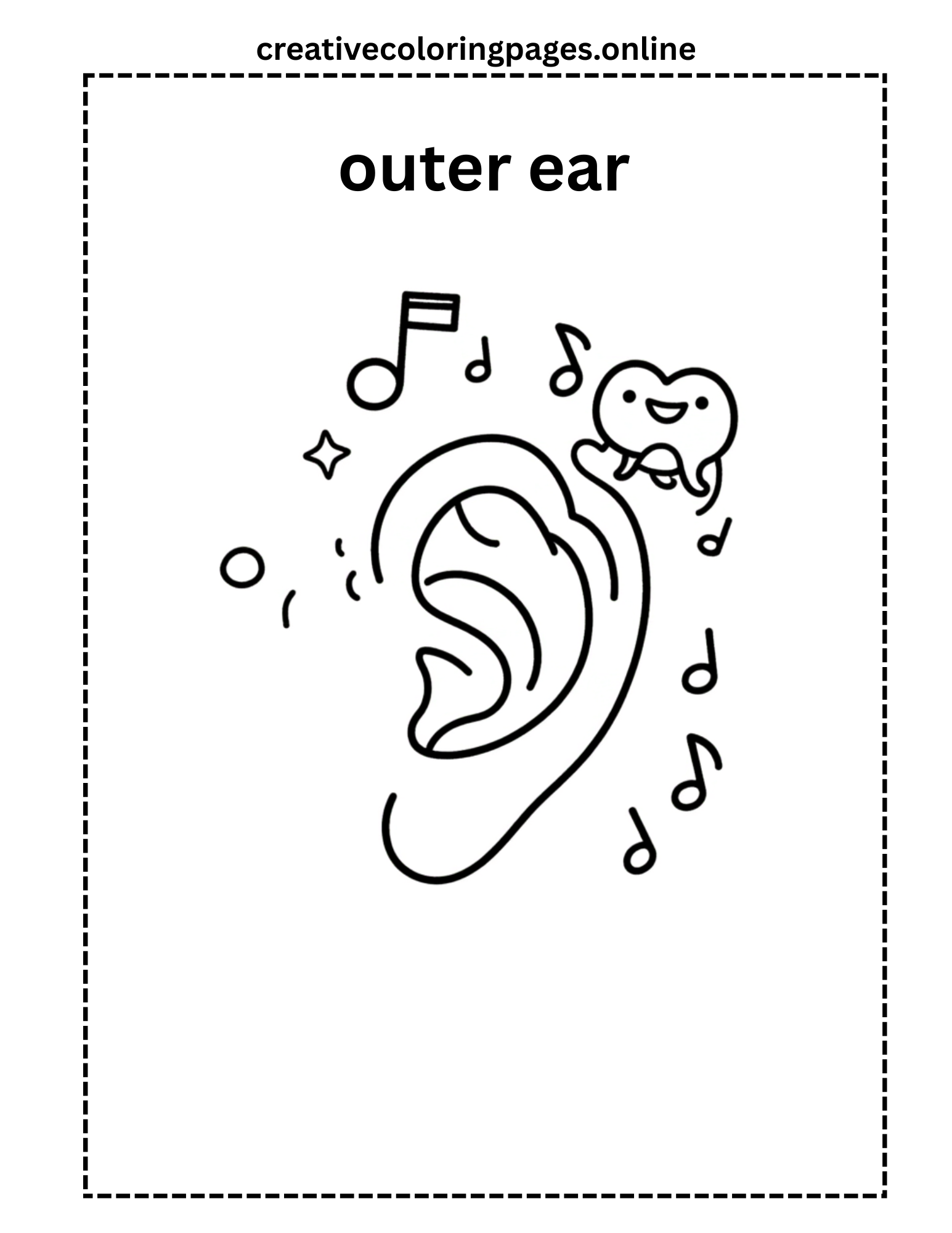Outer Ear Human Body Coloring Page
