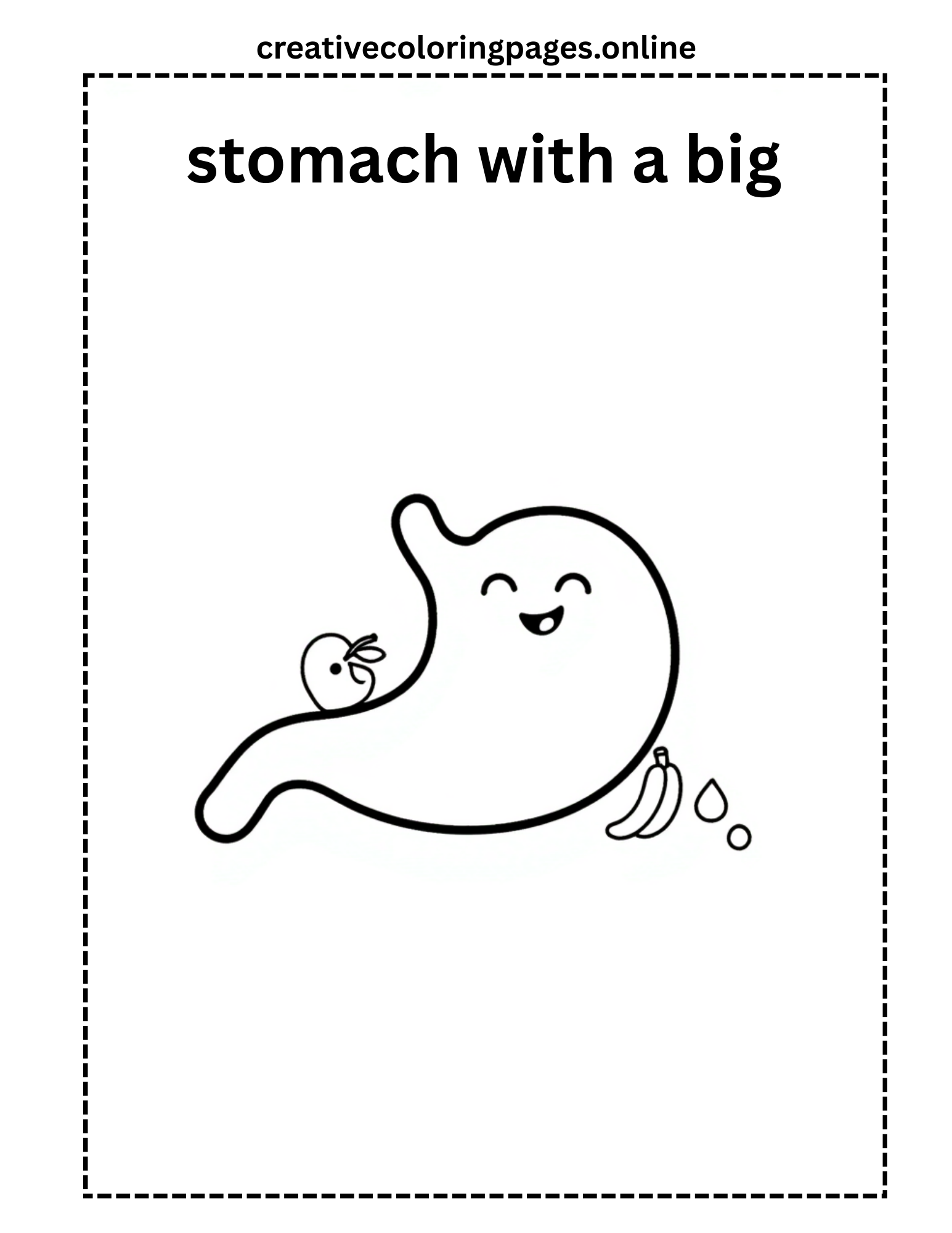 Cartoon Stomach Coloring Page Free Printable Kids