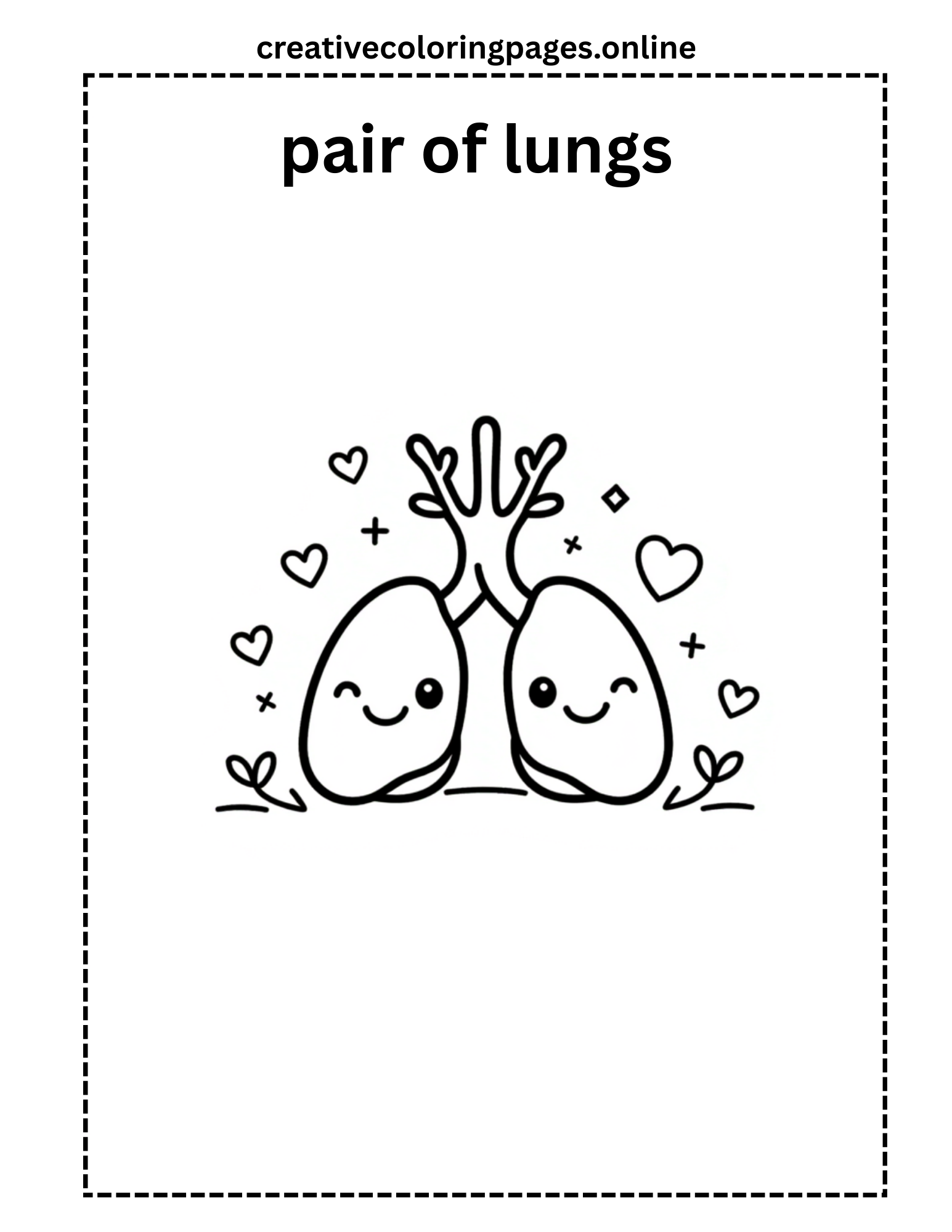 Cartoon Lungs Coloring Page Free Printable Kids