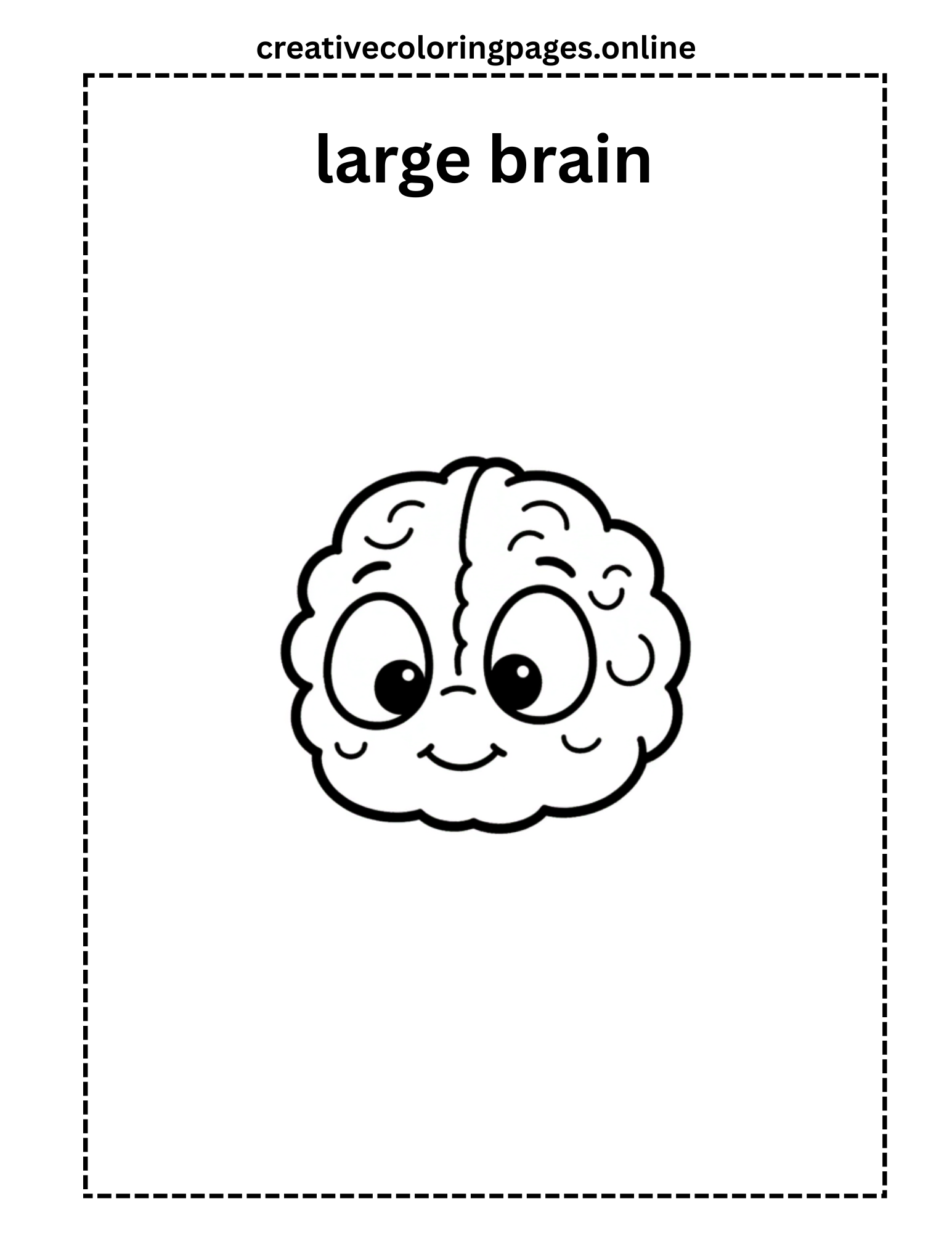 Cartoon Brain Coloring Page Free Printable Kids