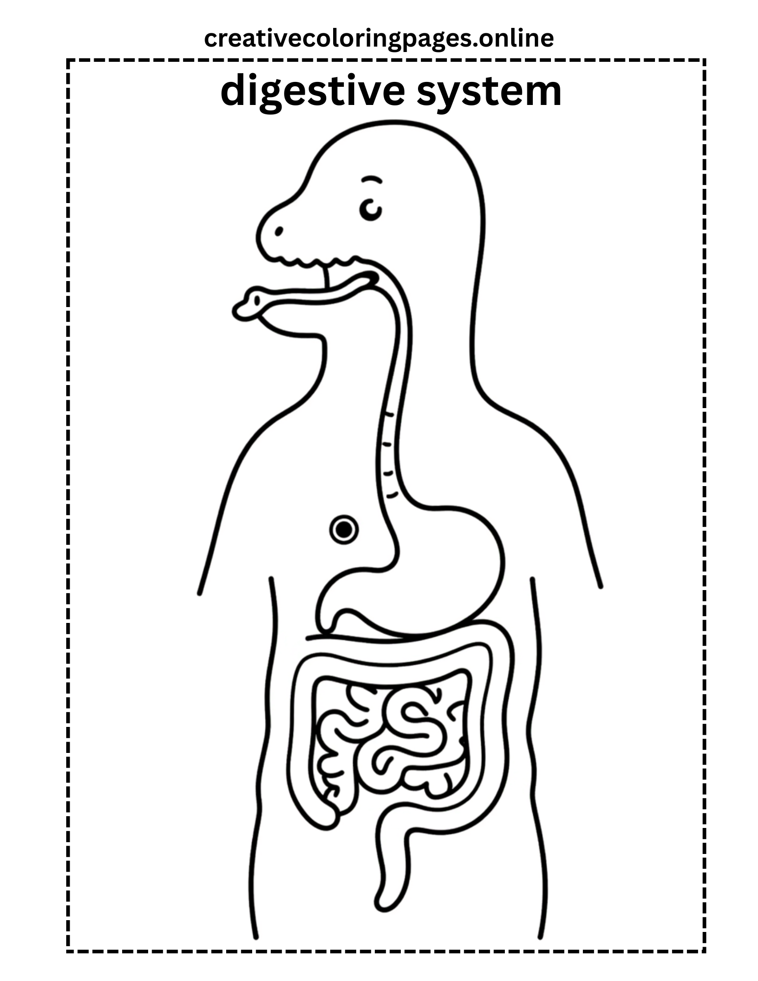 Digestive System Human Body Coloring Page