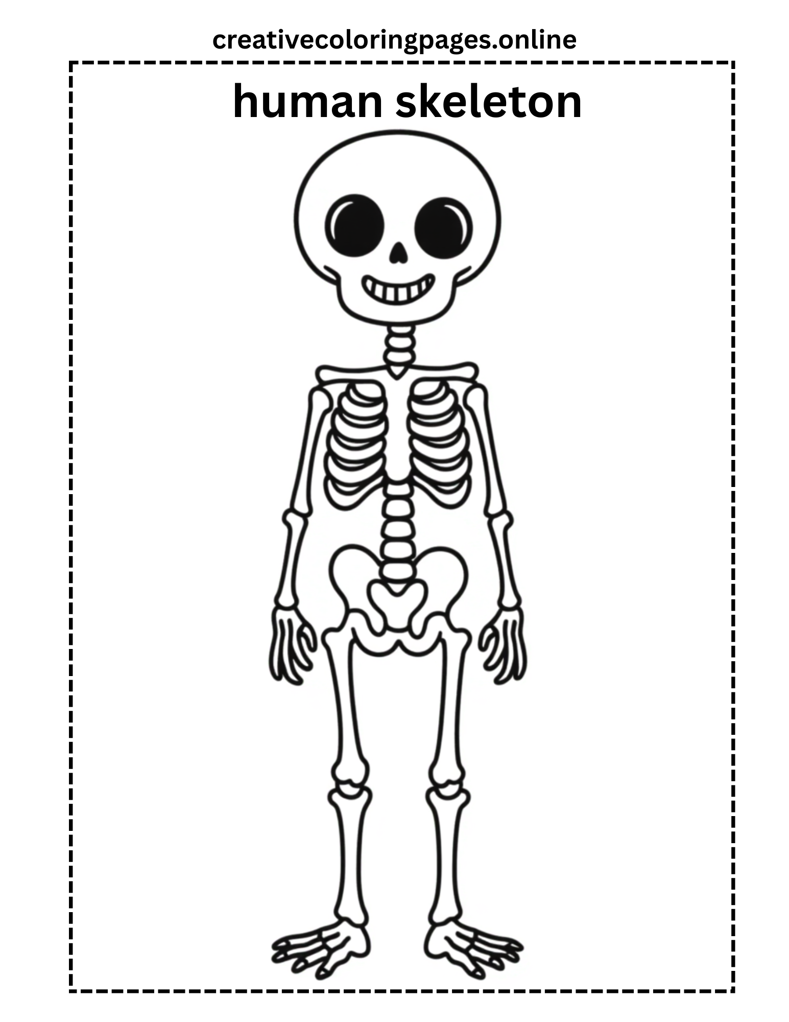 Human Skeleton Coloring Page Free Printable Kids