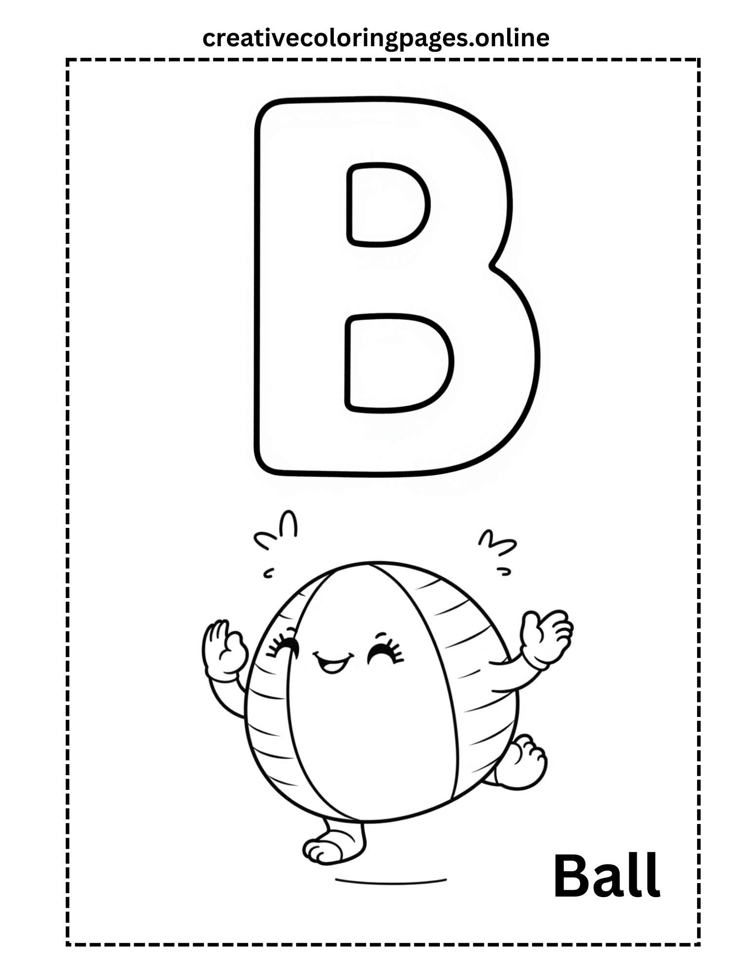 Letter B is for Ball Coloring Page