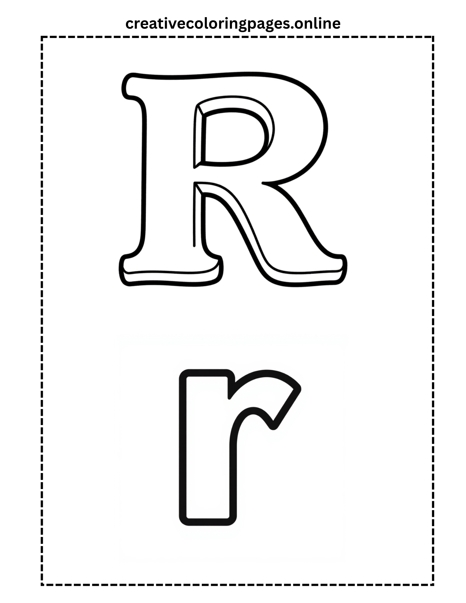 Letter R Coloring Page Uppercase & Lowercase