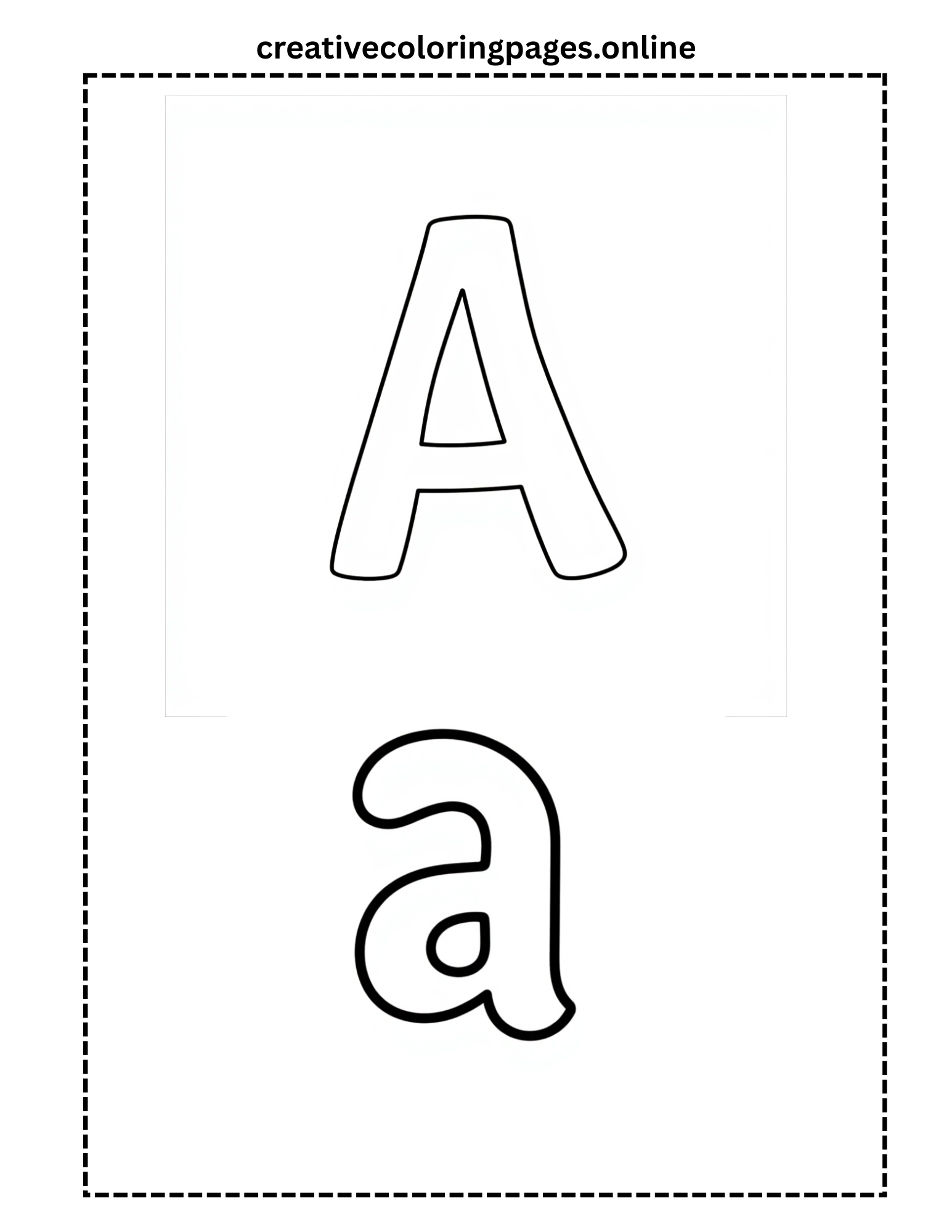 Letter A Coloring Page – Uppercase & Lowercase
