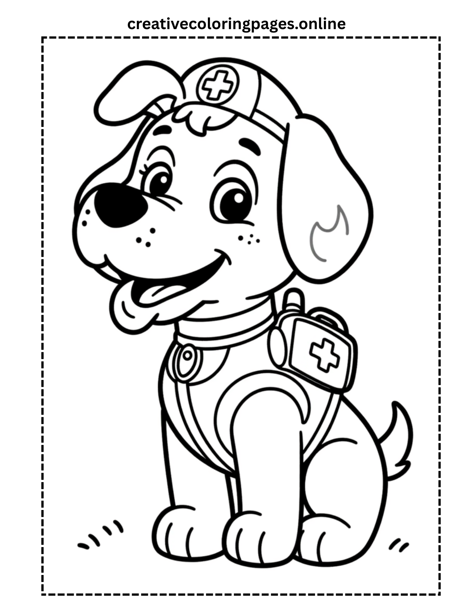 Rescue Dog Medic Coloring Page