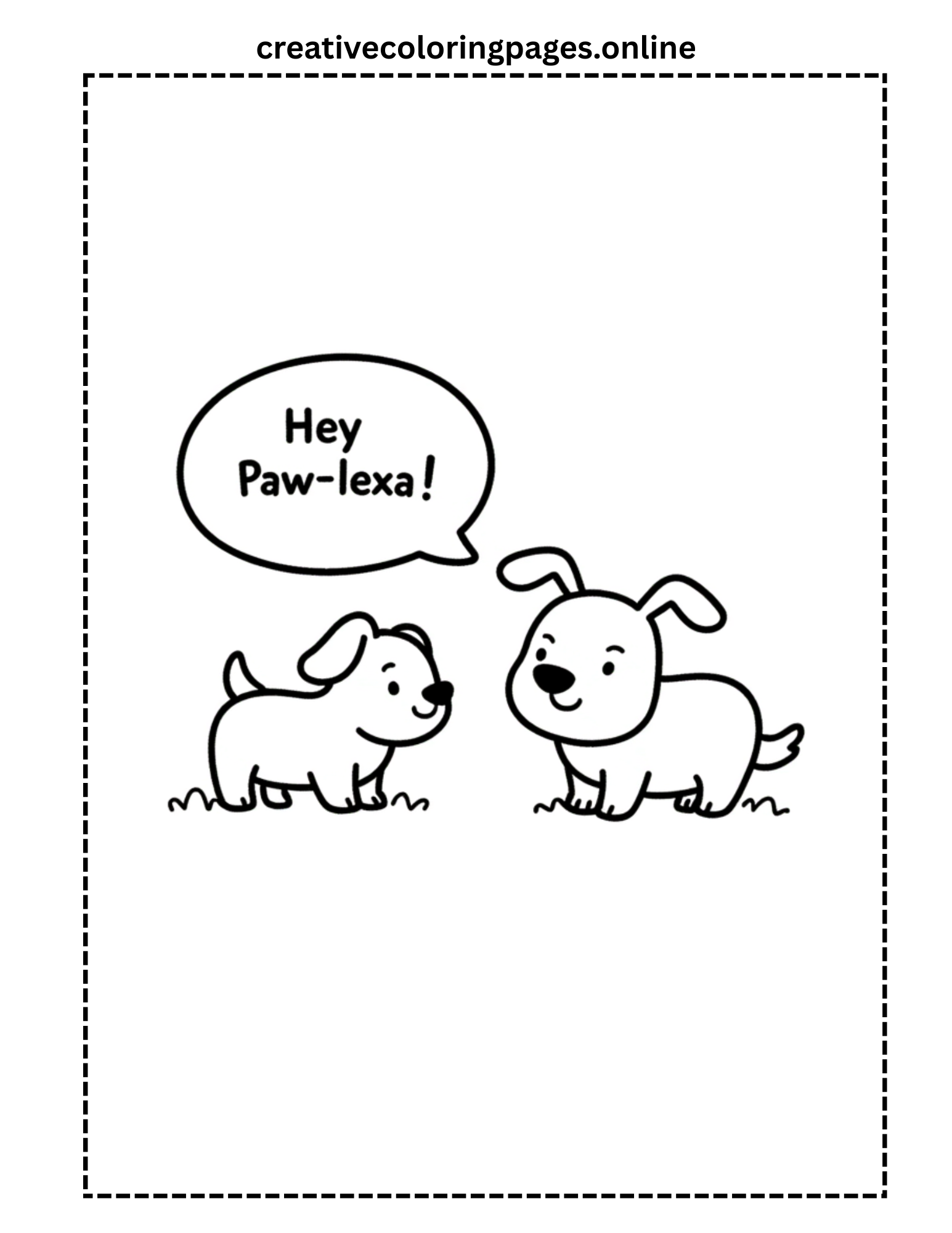 Puppy Friends Hey Paw-lexa Coloring Page - Image 1