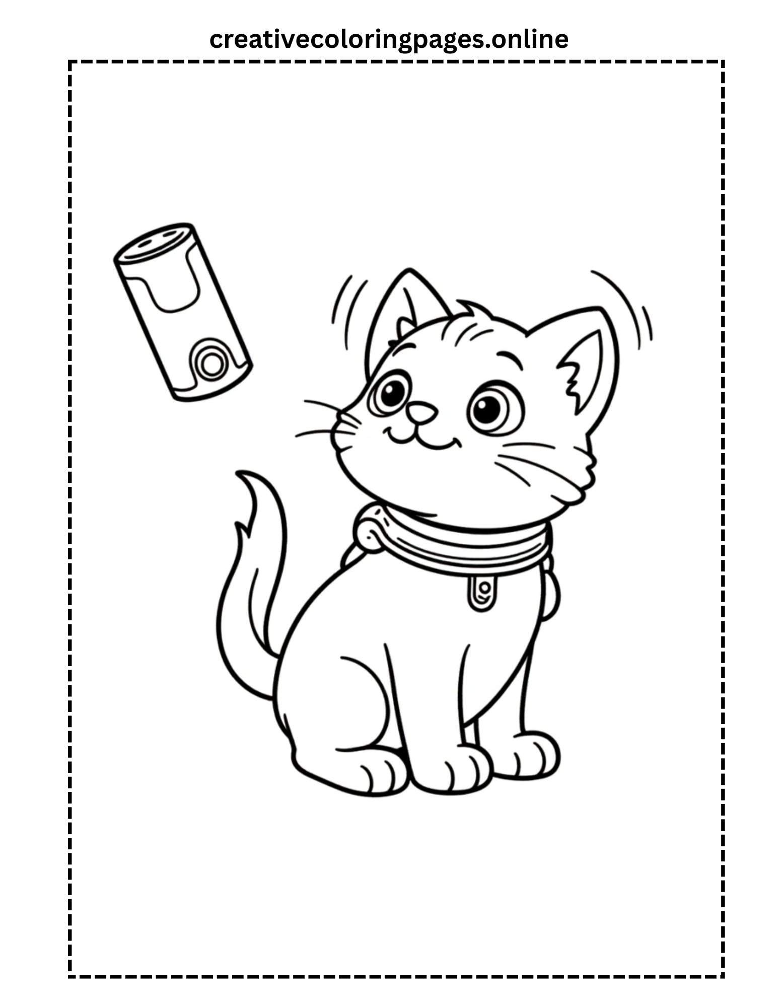 Cute Cat Coloring Page