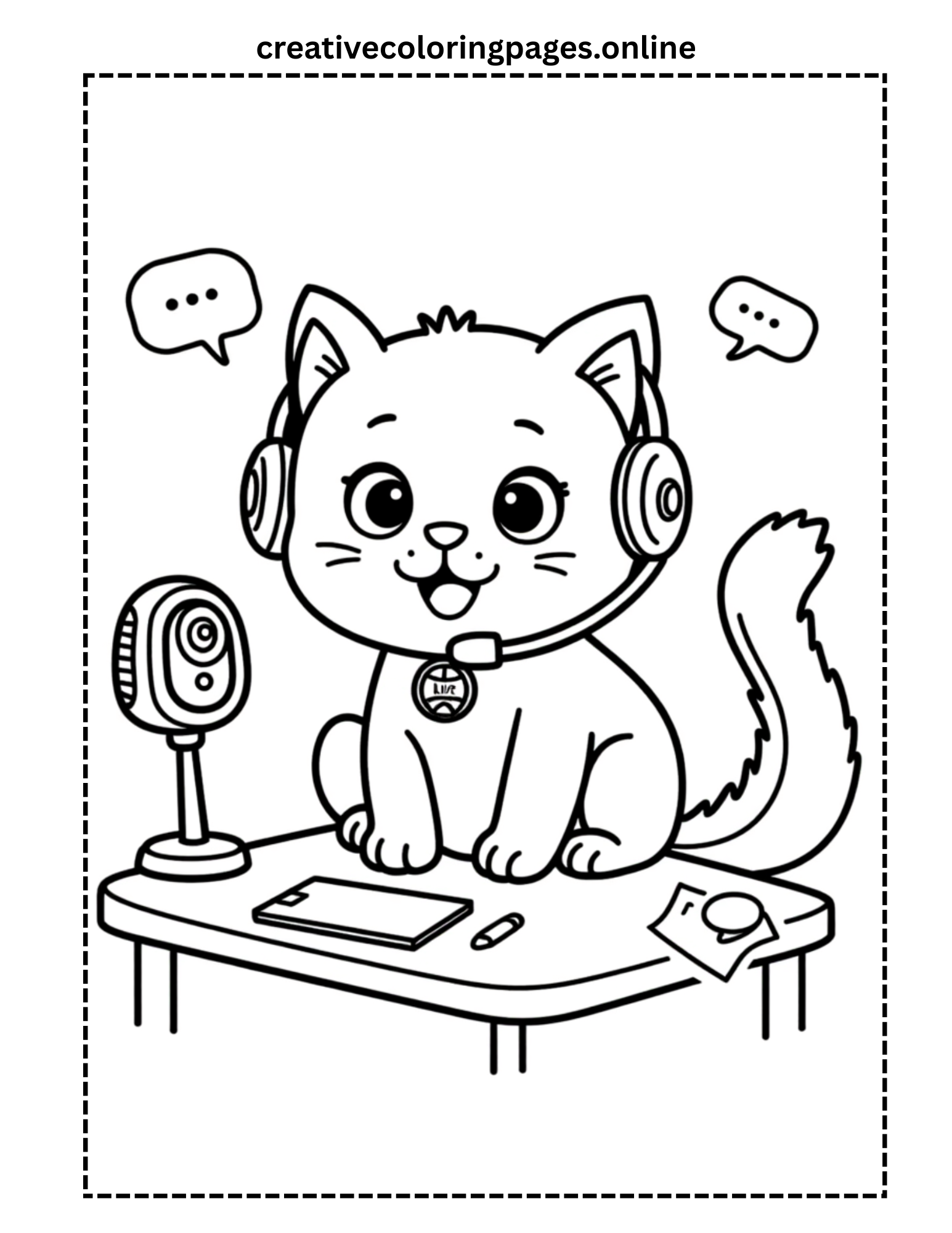Cat Streamer Coloring Page