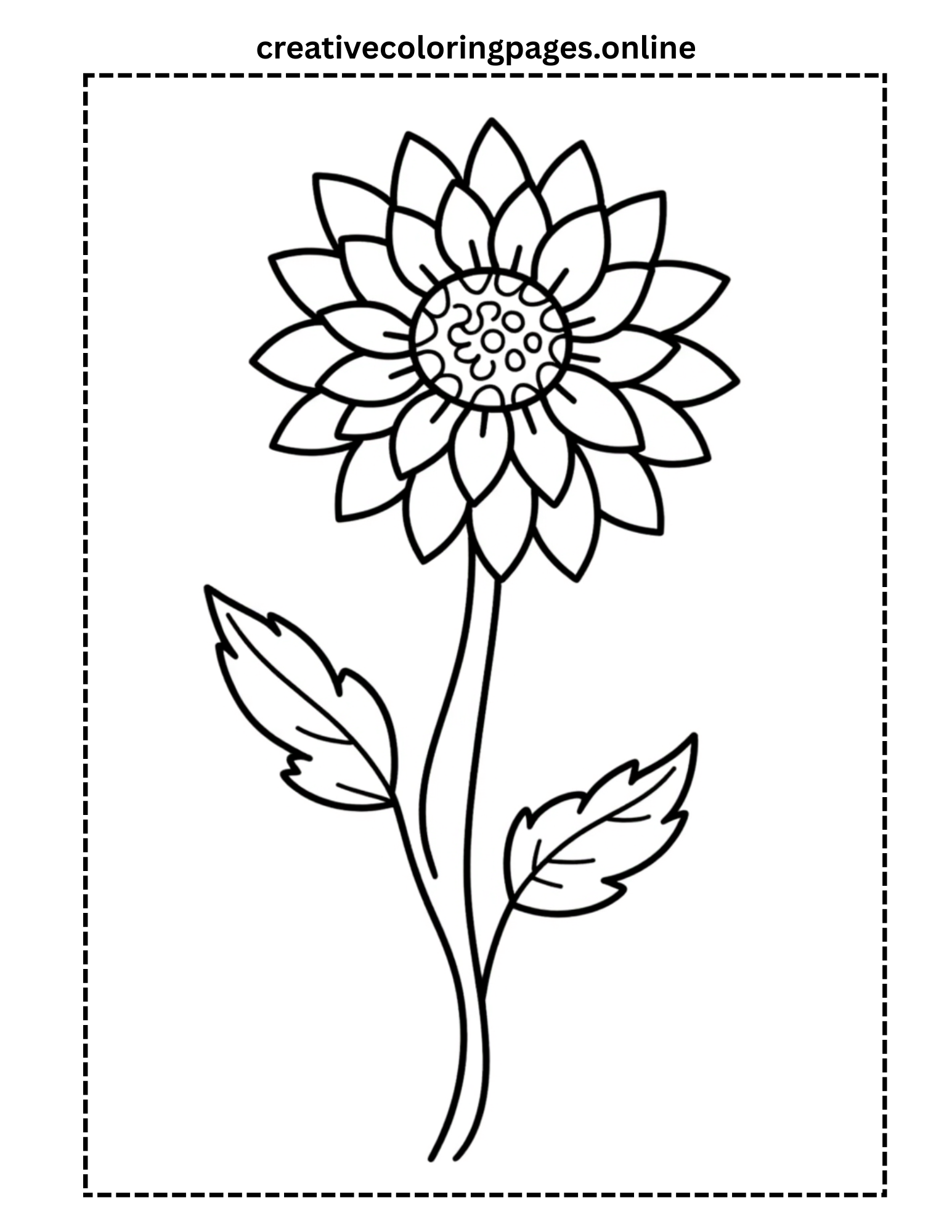 Sunflower Coloring Page - Image 1