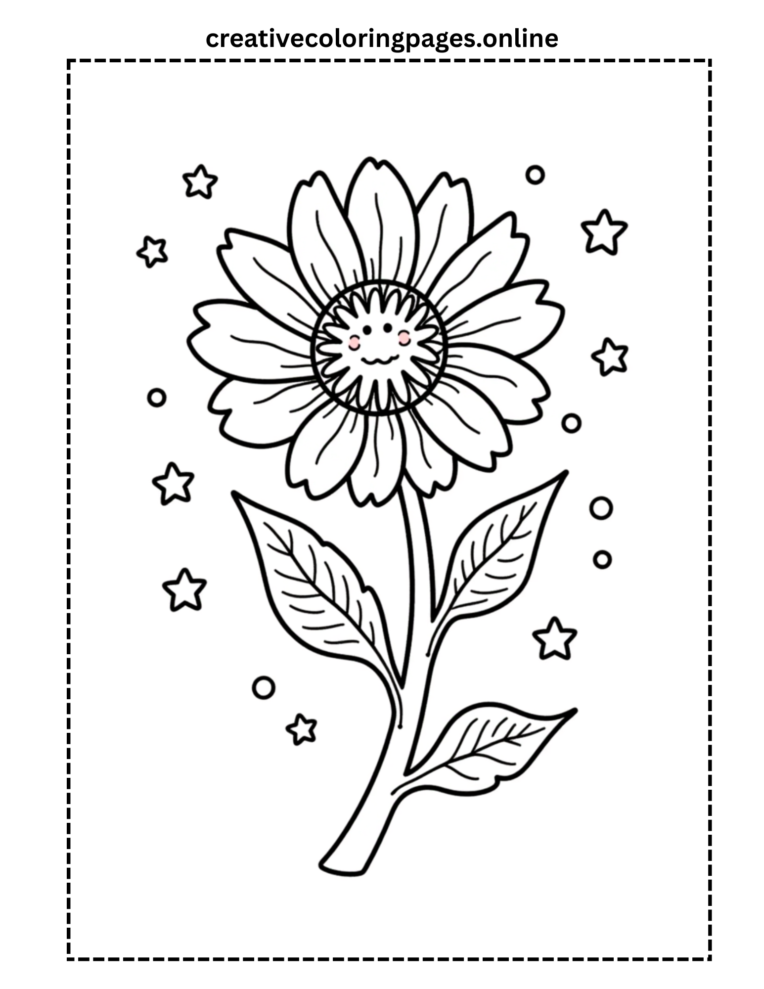 Cute Flower Coloring Page