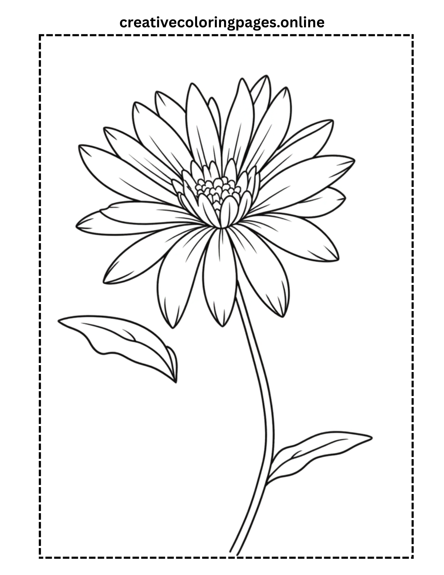 Realistic Daisy Flower Coloring Page