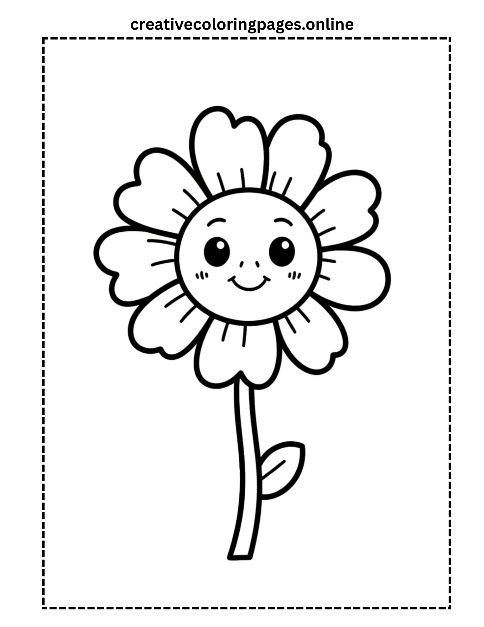 Happy Flower Coloring Page